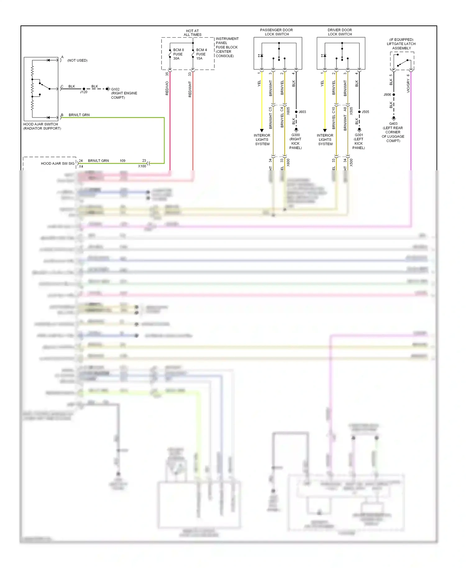 Cadillac SRX II facelift (2012-2016) logic most serial data (+) wiring diagram  (1 of 2)