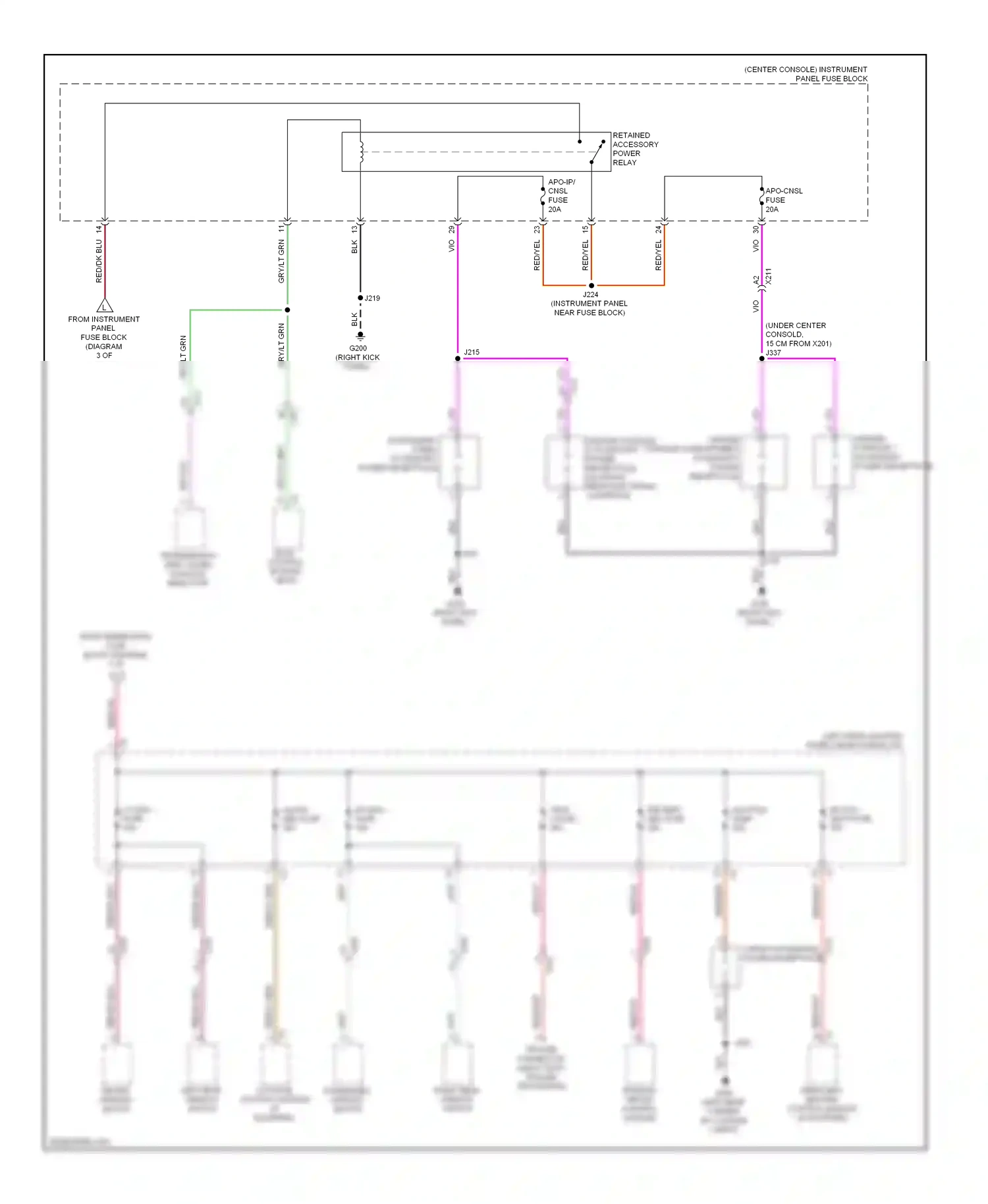 Cadillac SRX II facelift (2012-2016) passenger window motor wiring diagram  (1 of 1)