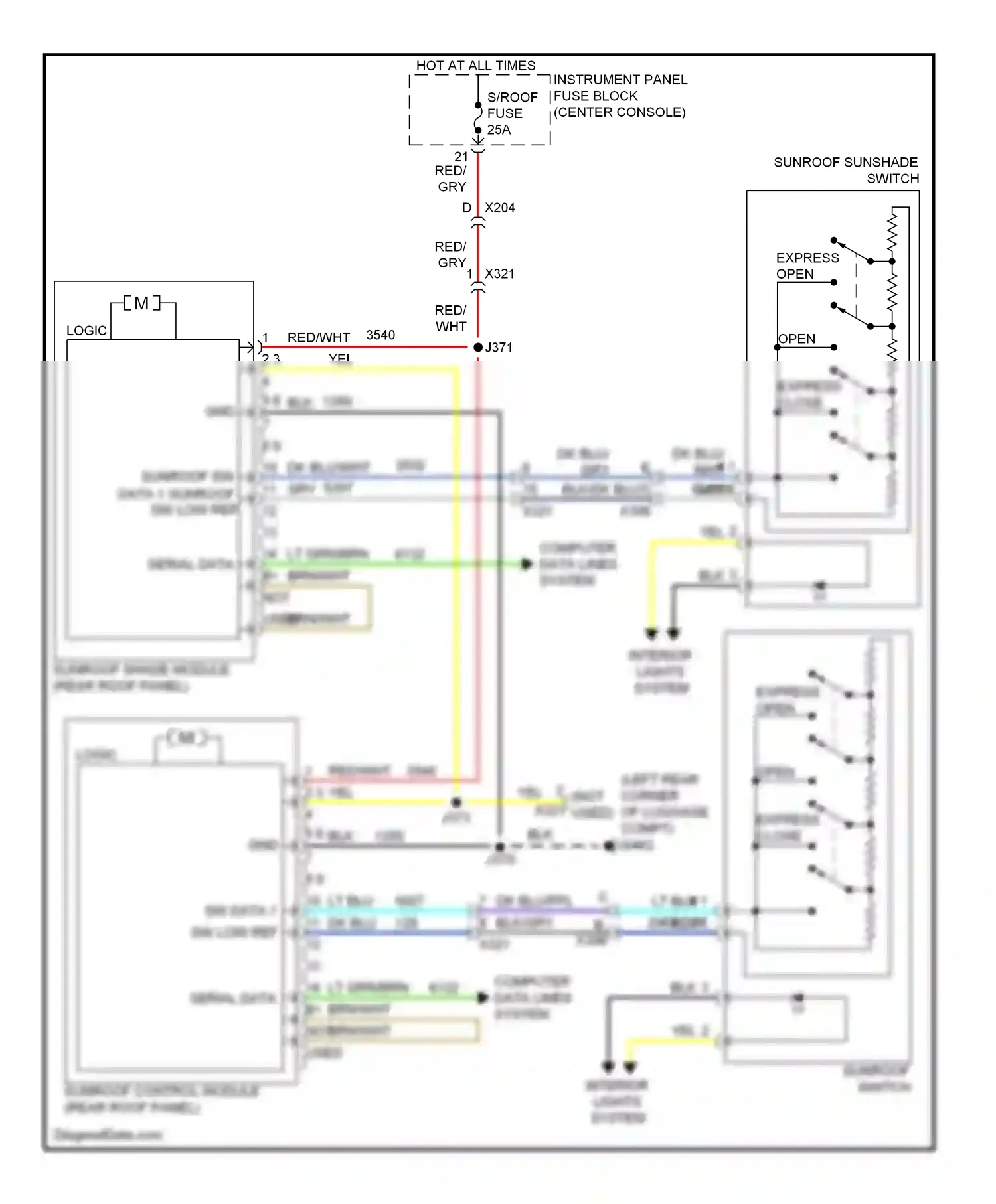 Cadillac SRX II facelift (2012-2016) serial data wiring diagram  (7 of 9)