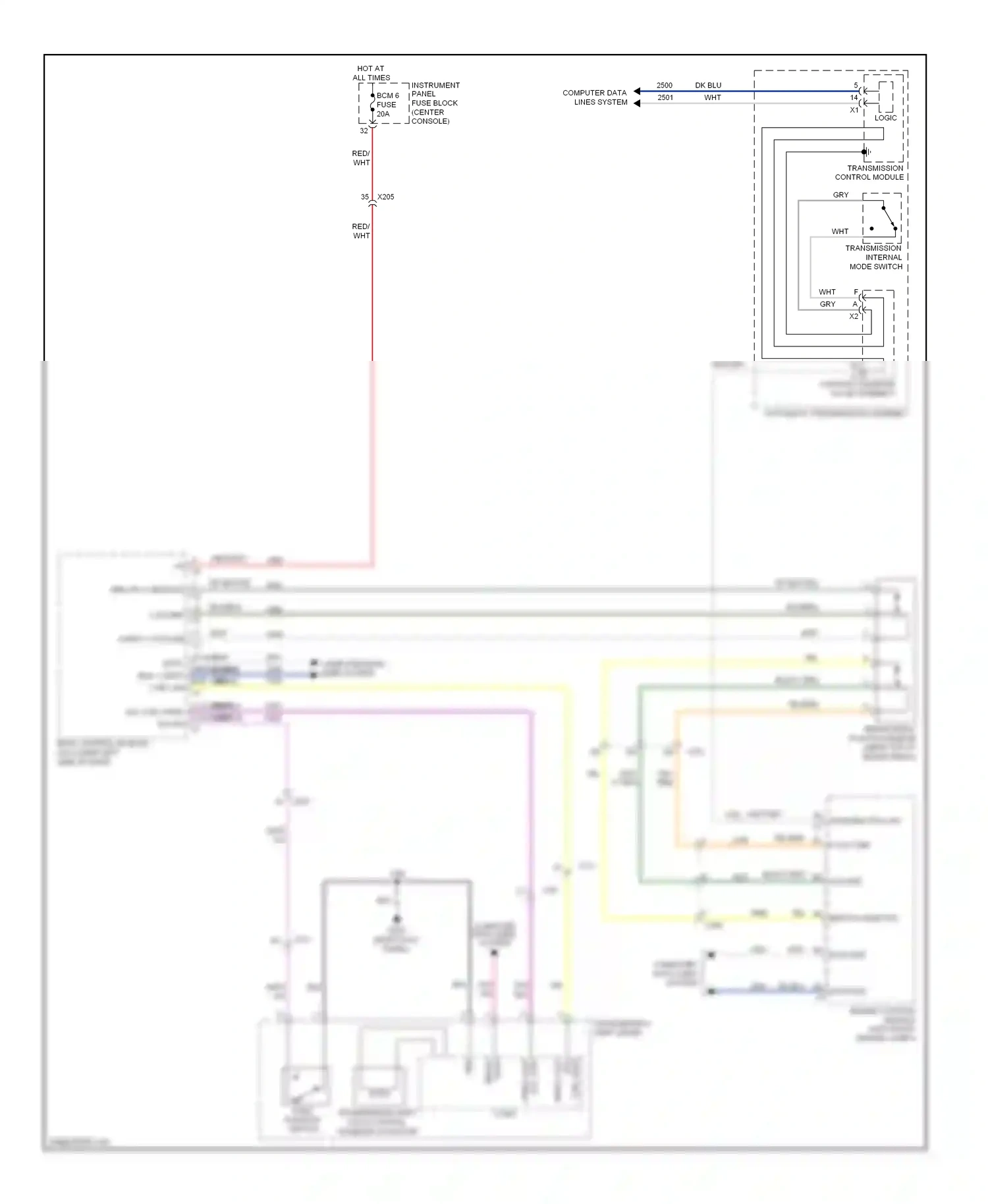 Cadillac SRX II facelift (2012-2016) transmission internal mode switch wiring diagram  (3 of 3)