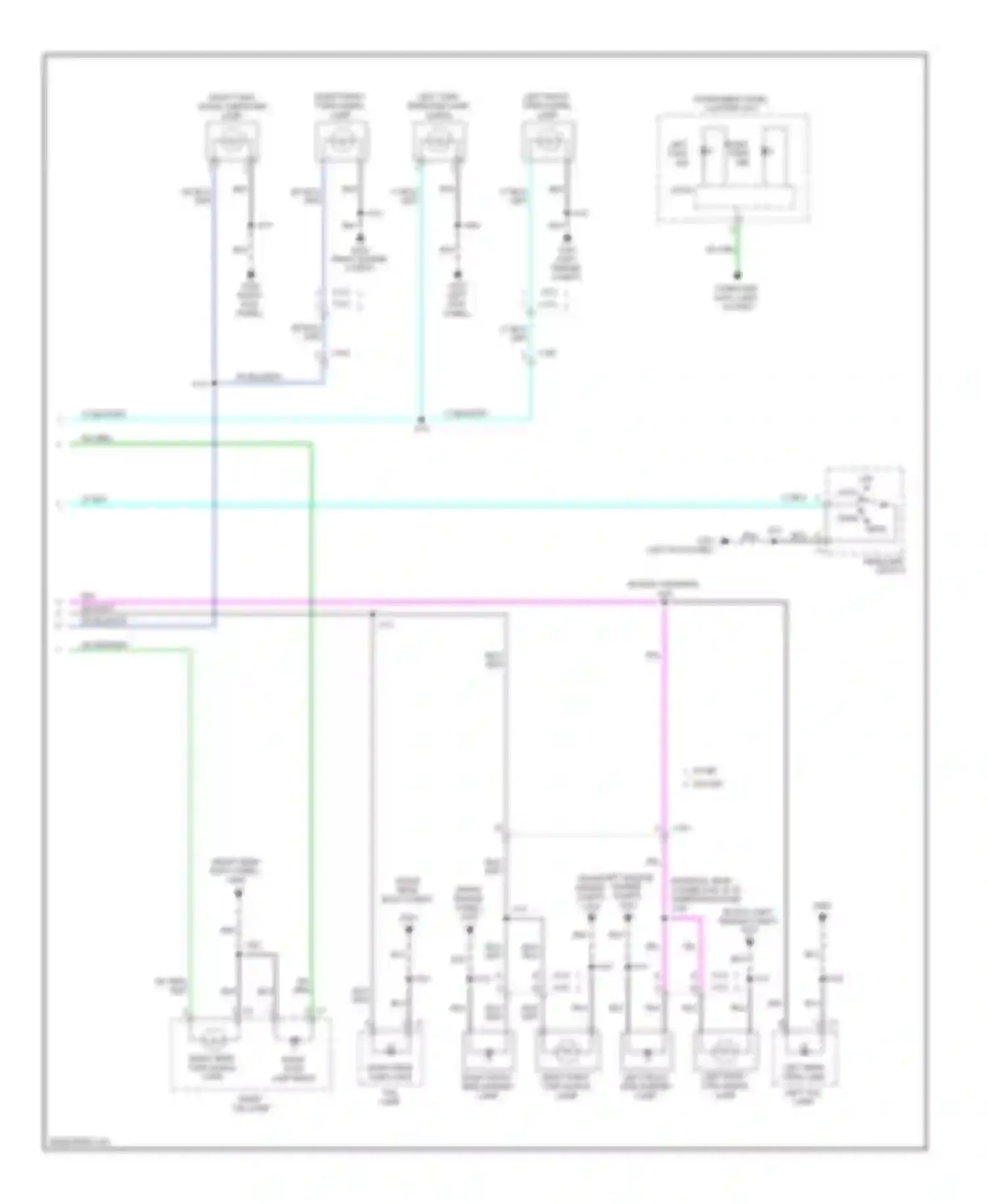 SRX Cadillac II (2009-2012): Exterior lamps circuit (2 of 2)