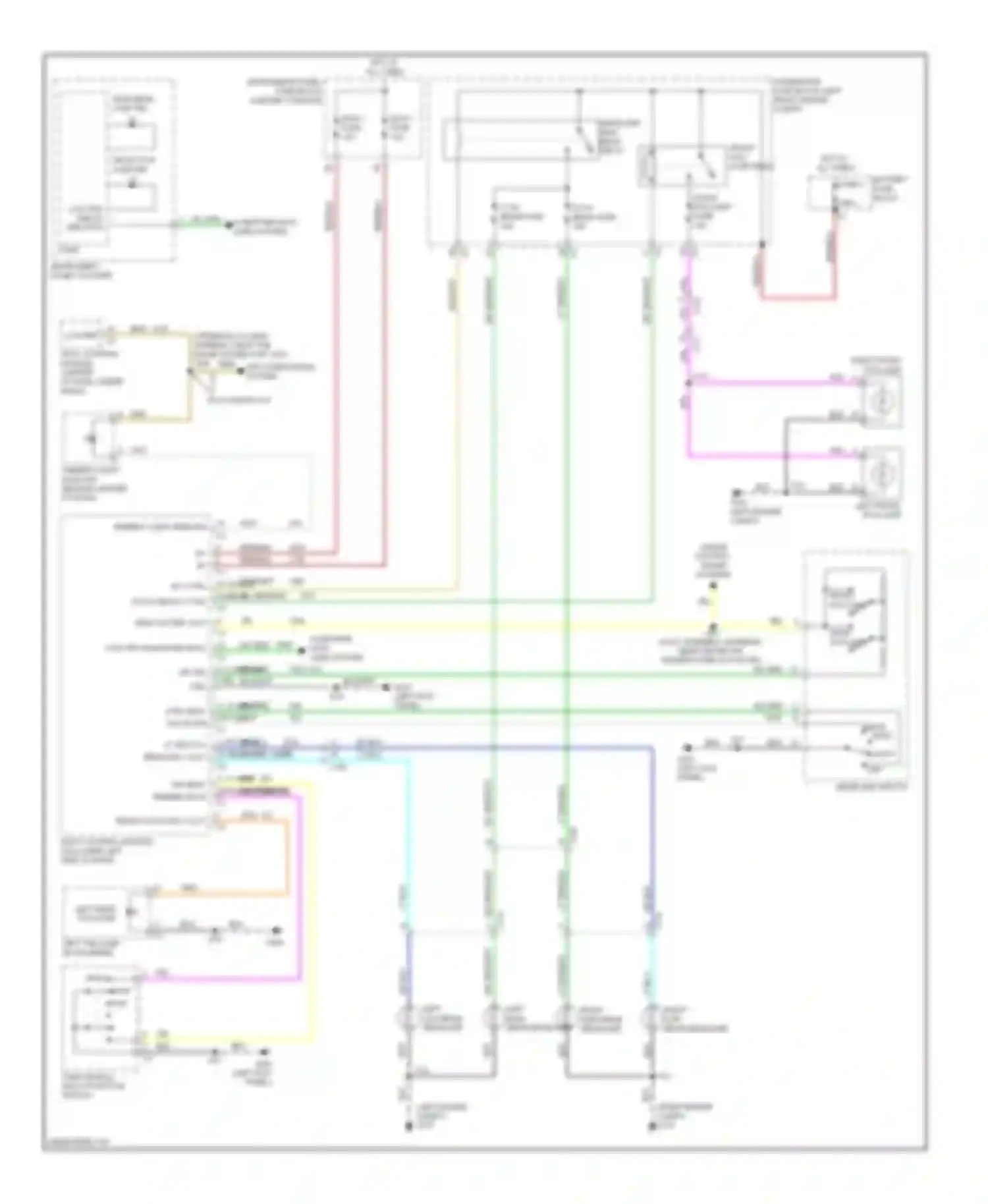 SRX Cadillac II (2009-2012): Headlamps circuit, without high intensity discharge