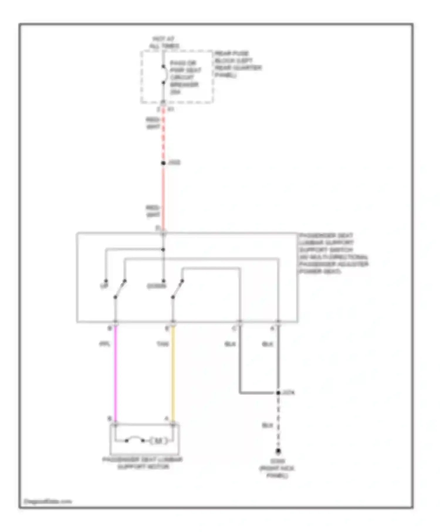 SRX Cadillac II (2009-2012): Passenger"s lumbar circuit