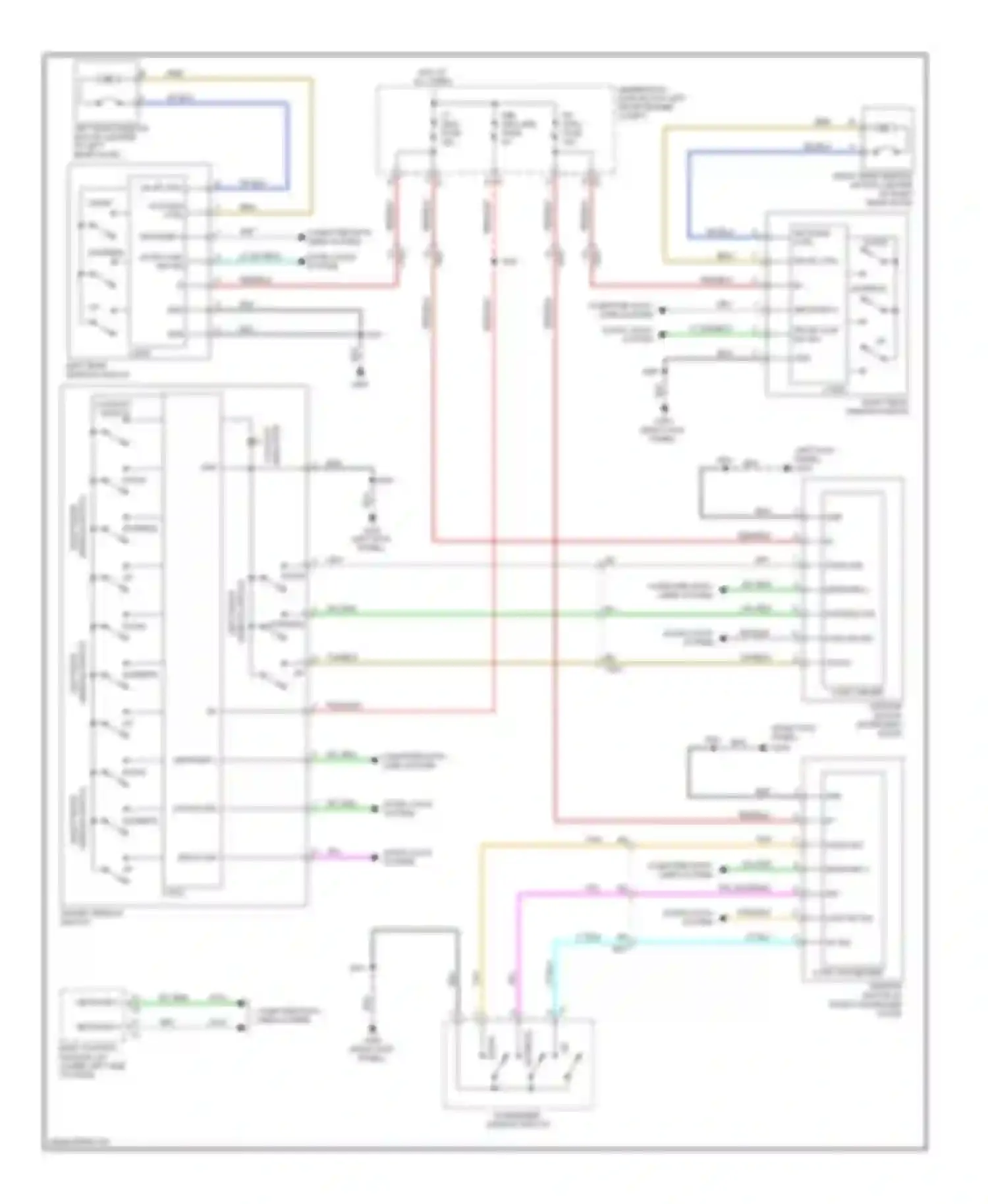 SRX Cadillac II (2009-2012): Power windows circuit