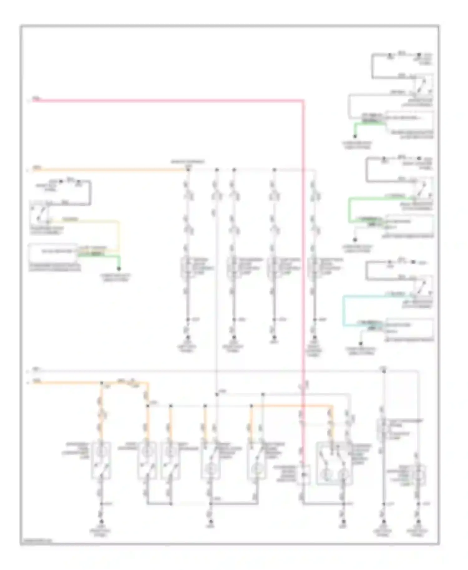 Wiring diagram driver door latch assembly for Cadillac SRX II (2009-2012) (1 of 7)