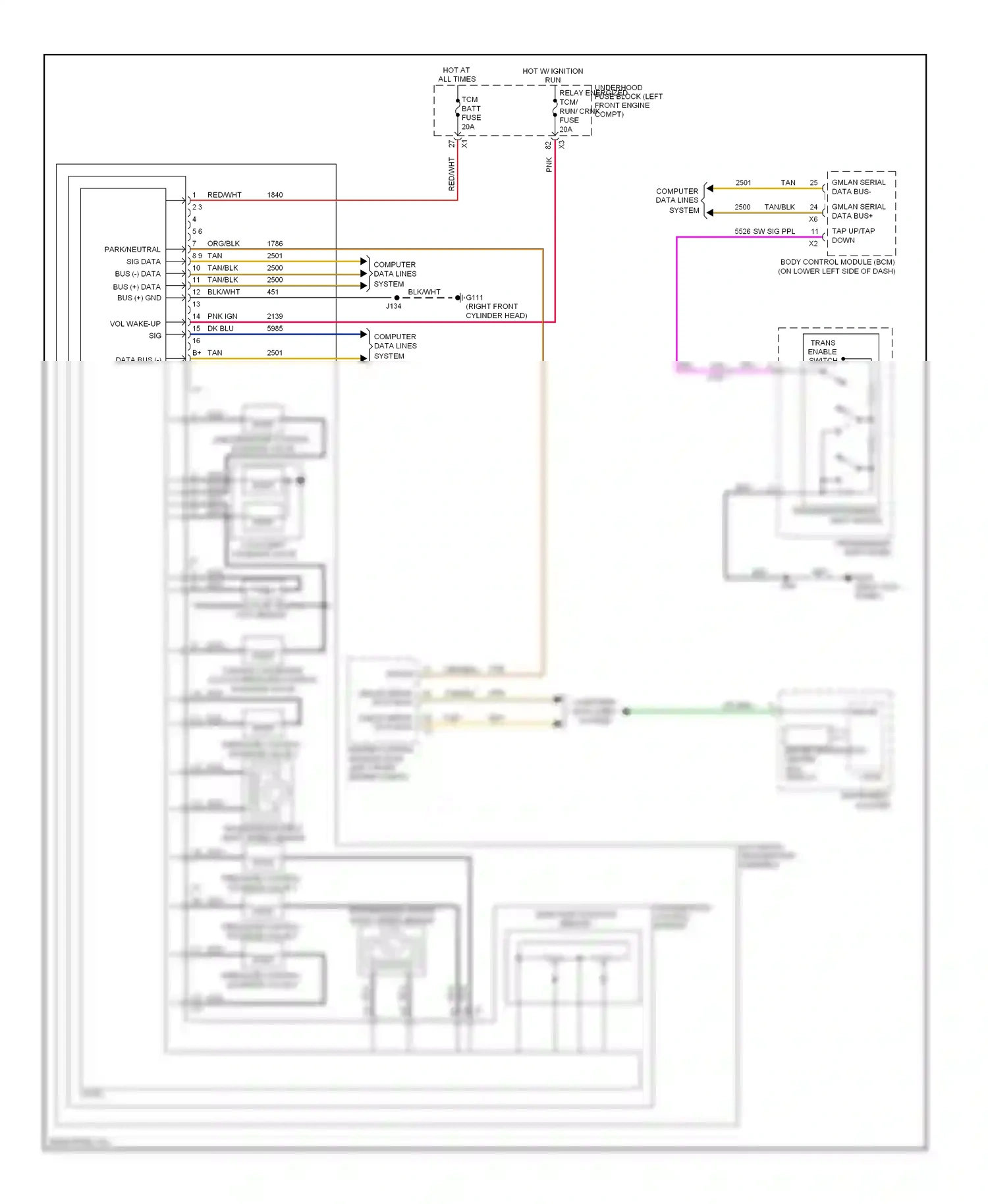 Cadillac SRX II (2009-2012) engine control module (ecm) (left front engine compt) wiring diagram  (1 of 9)