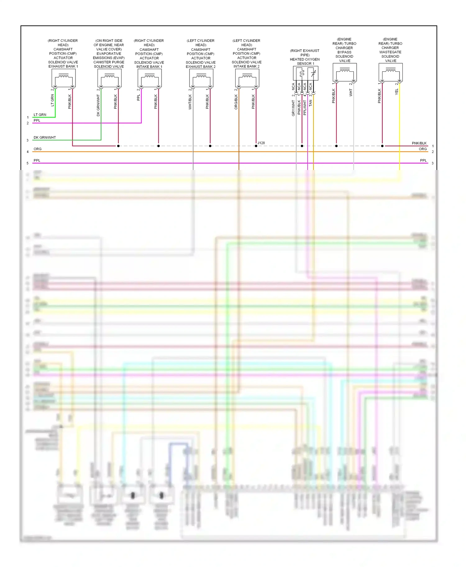Cadillac SRX II (2009-2012) engine coolant temperature (ect) sensor (left cylinder head) wiring diagram  (1 of 1)