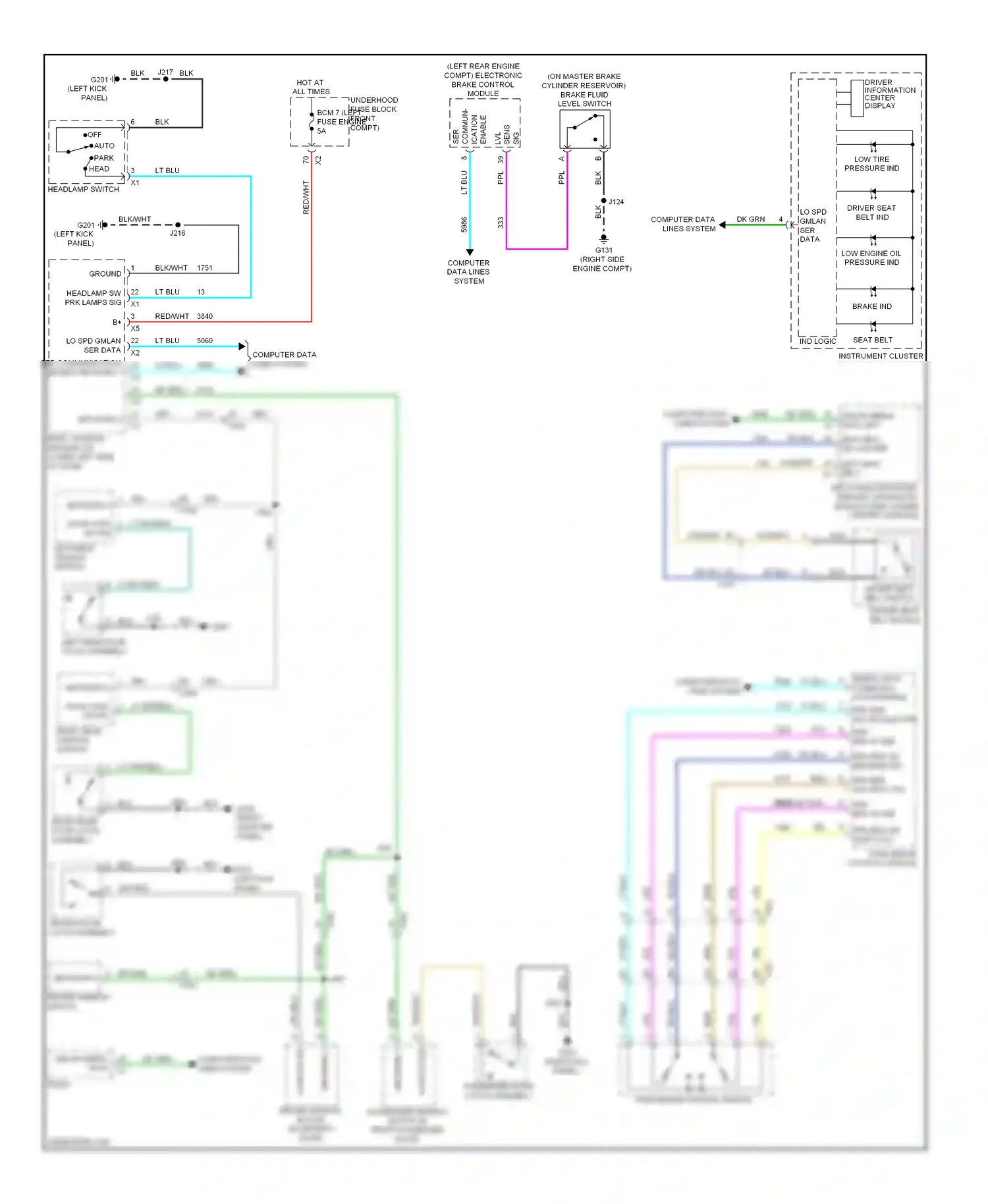 Cadillac SRX II (2009-2012) ication wiring diagram  (1 of 1)