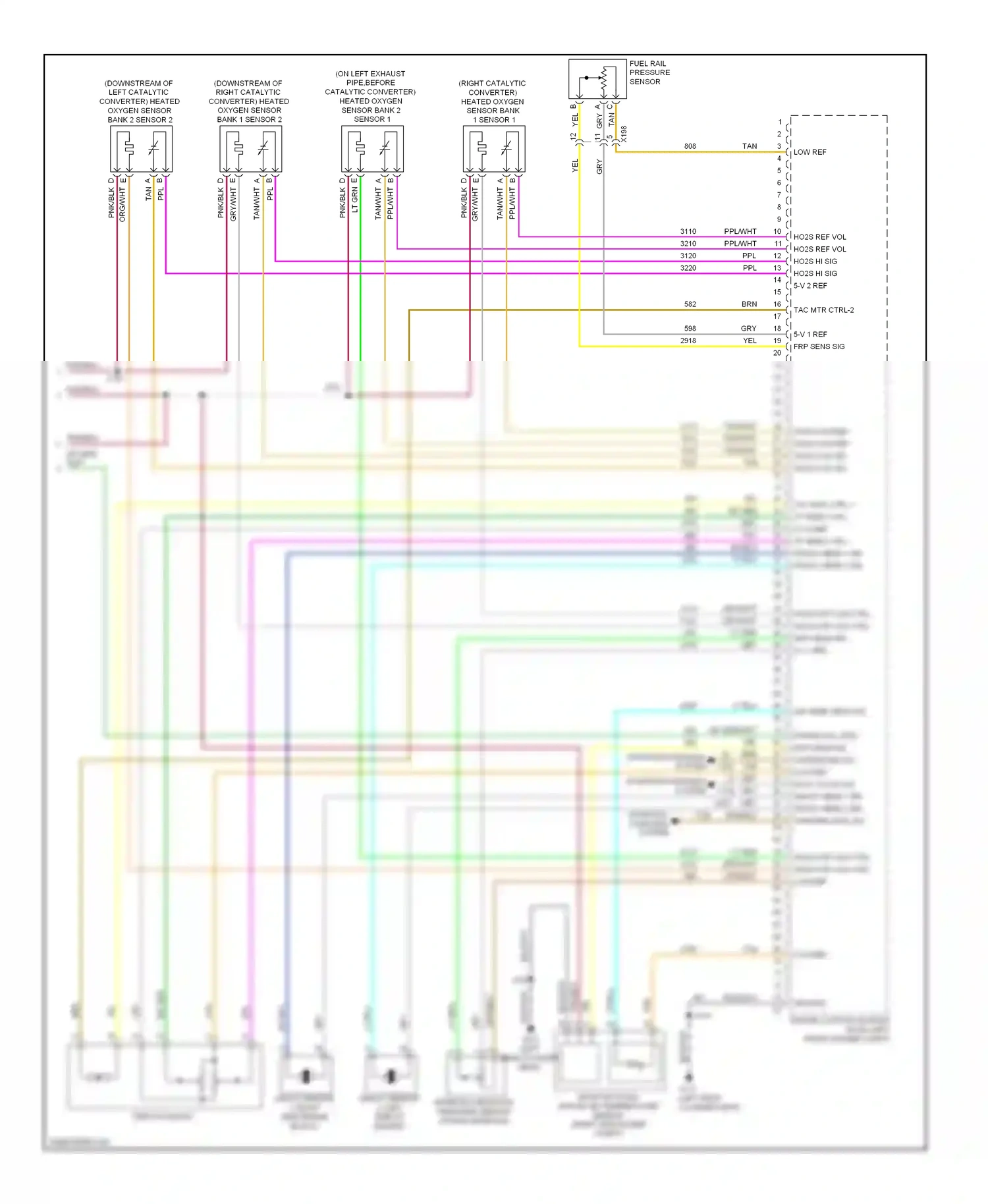 Cadillac SRX II (2009-2012) knock sensor 1 (right side engine block) wiring diagram  (1 of 1)