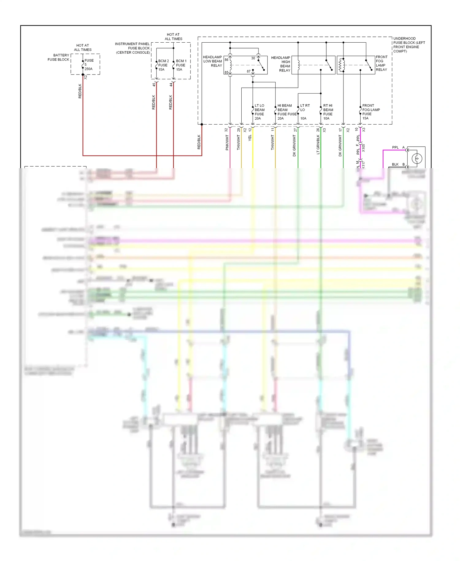 Cadillac SRX II (2009-2012) (left engine compt) wiring diagram  (4 of 9)