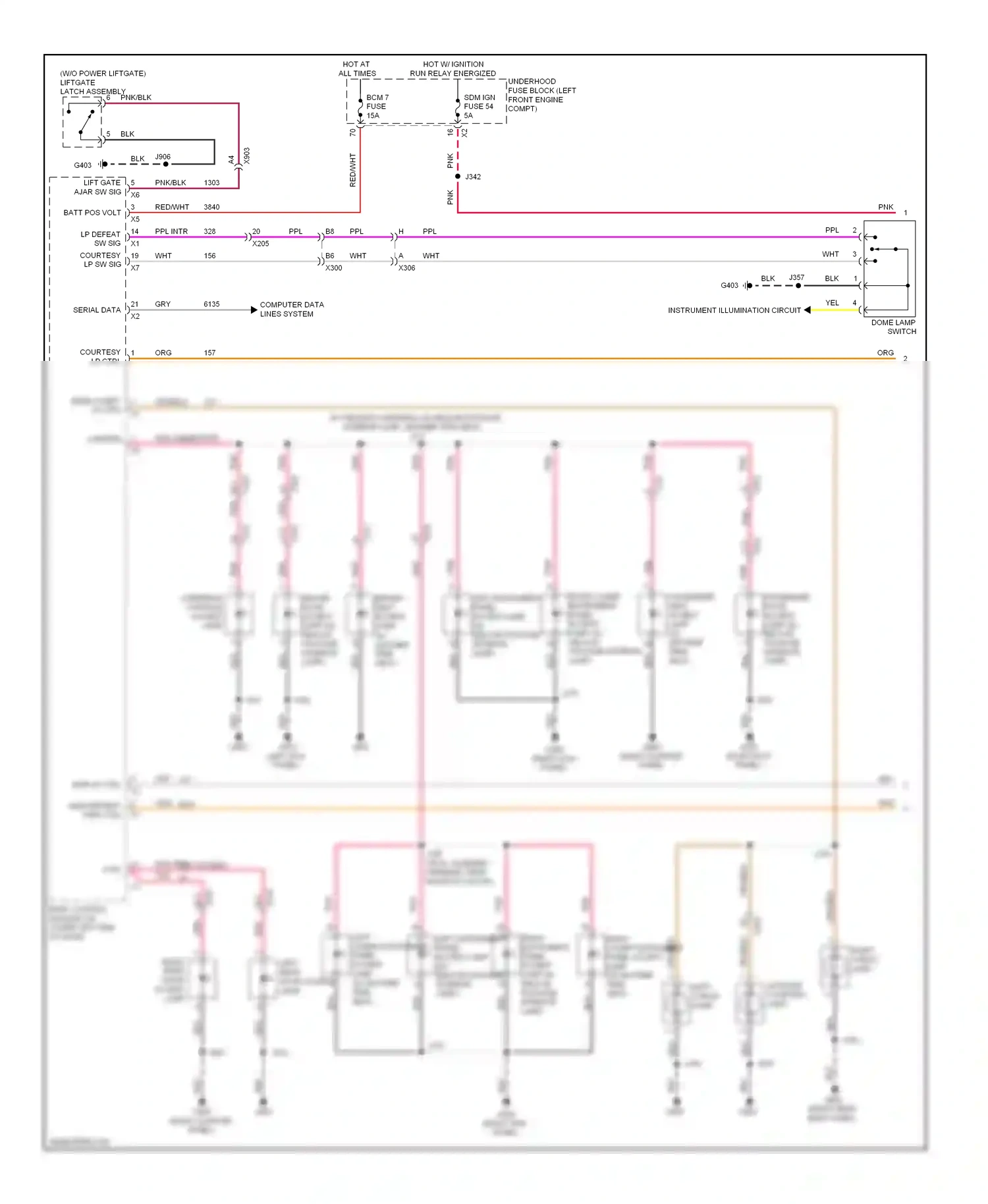 Cadillac SRX II (2009-2012) (left kick panel) wiring diagram  (22 of 48)