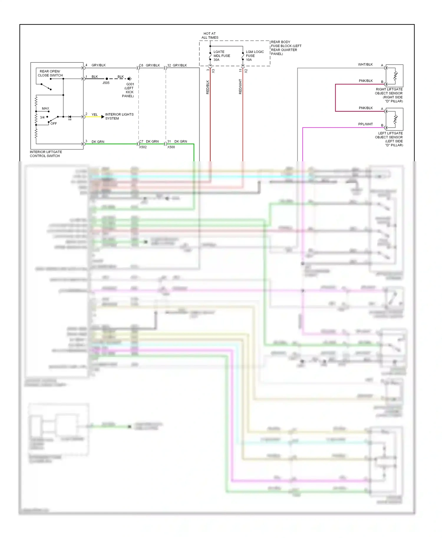 Cadillac SRX II (2009-2012) (left kick panel) wiring diagram  (41 of 48)