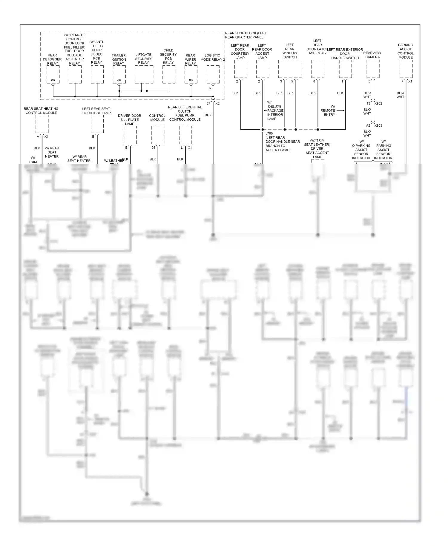 Cadillac SRX II (2009-2012) (left kick panel) wiring diagram  (16 of 48)