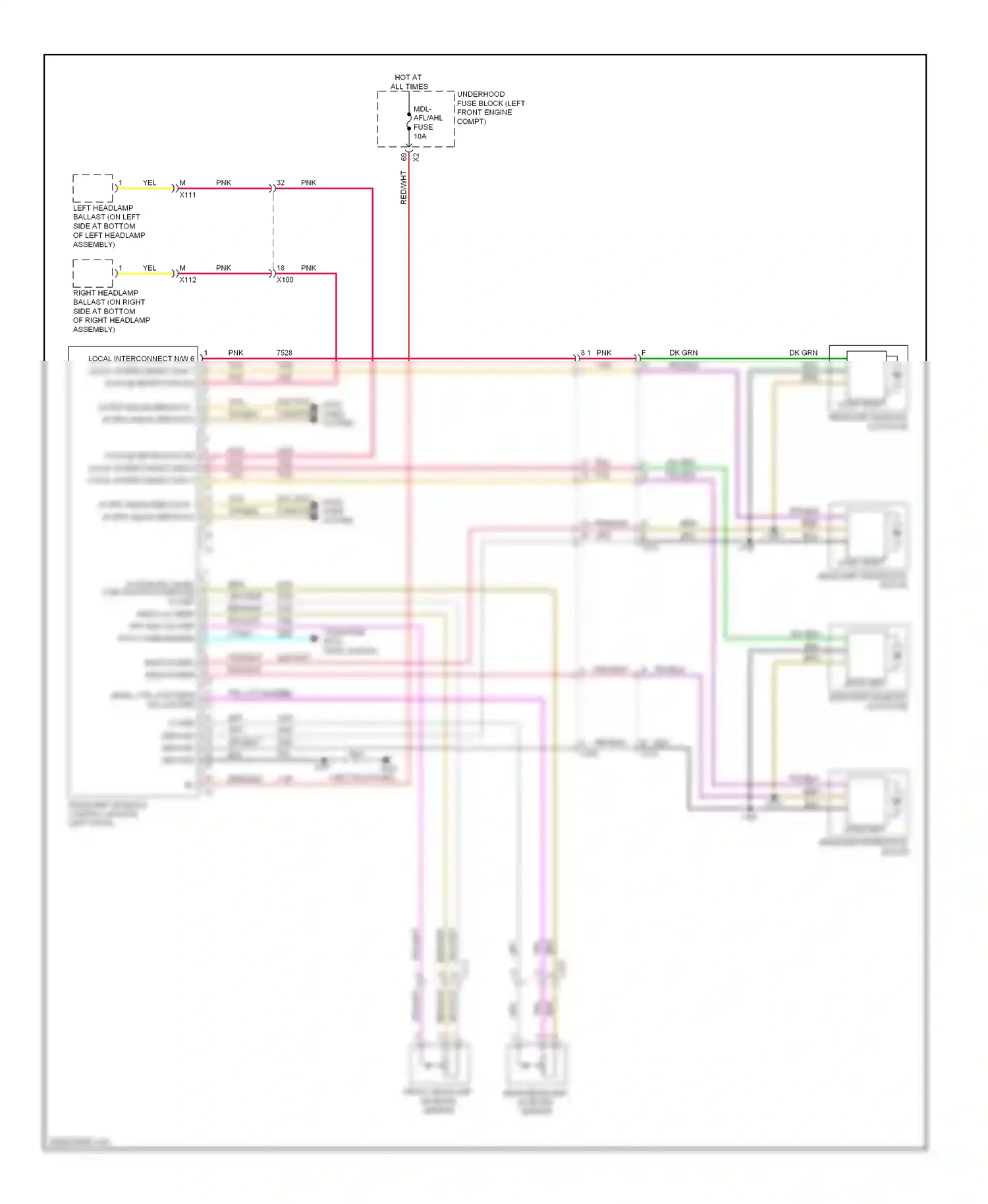Cadillac SRX II (2009-2012) (left kick panel) wiring diagram  (20 of 48)