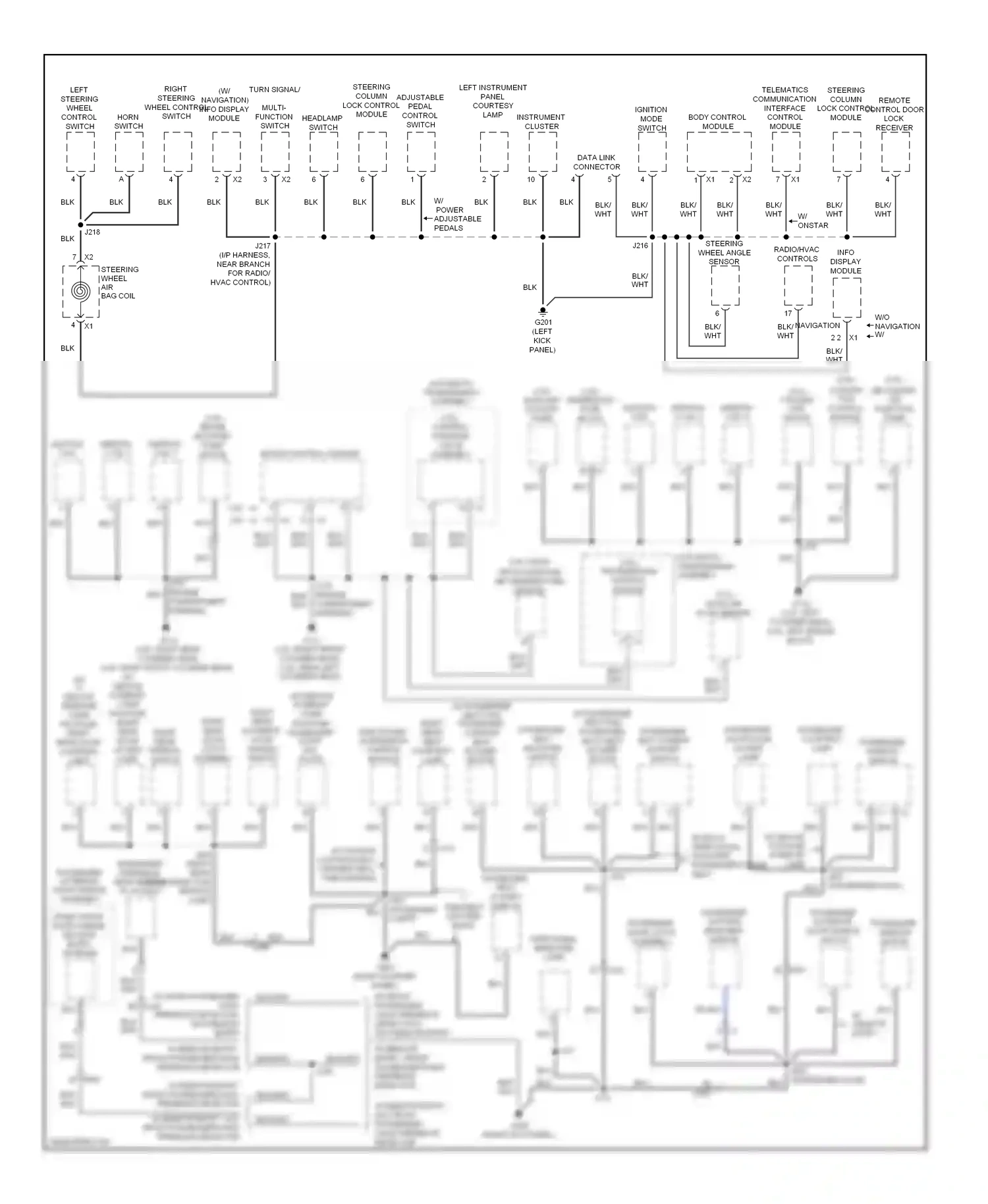 Cadillac SRX II (2009-2012) (left kick panel) wiring diagram  (15 of 48)