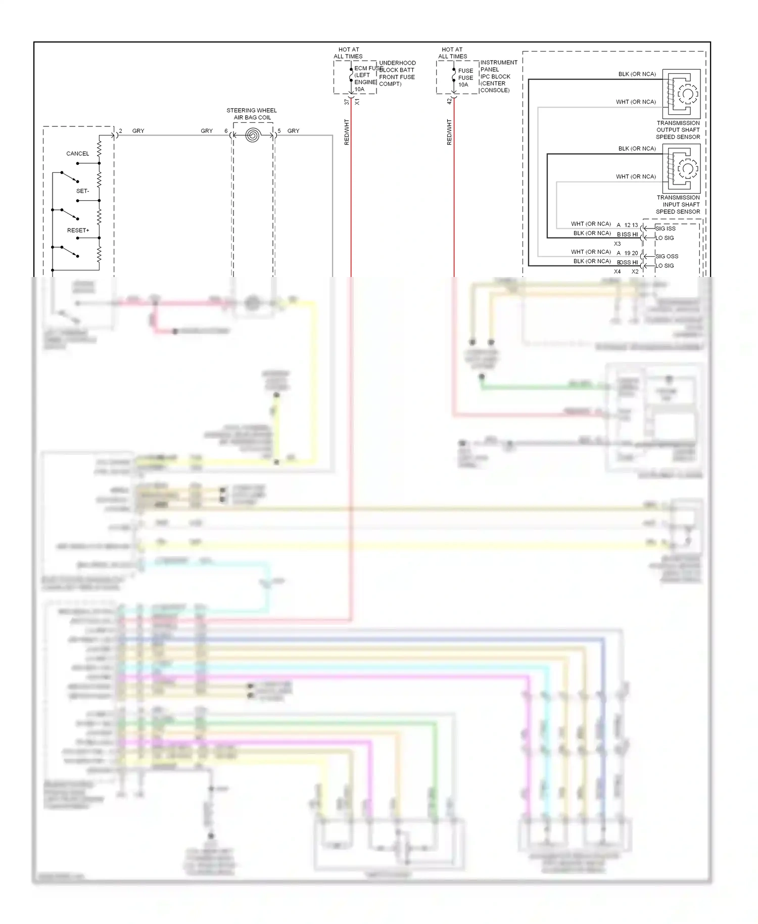 Cadillac SRX II (2009-2012) (left kick panel) wiring diagram  (6 of 48)