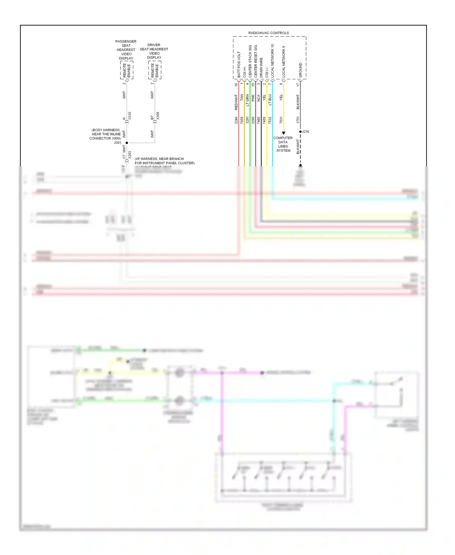 Cadillac SRX II (2009-2012) (left kick panel) wiring diagram  (44 of 48)
