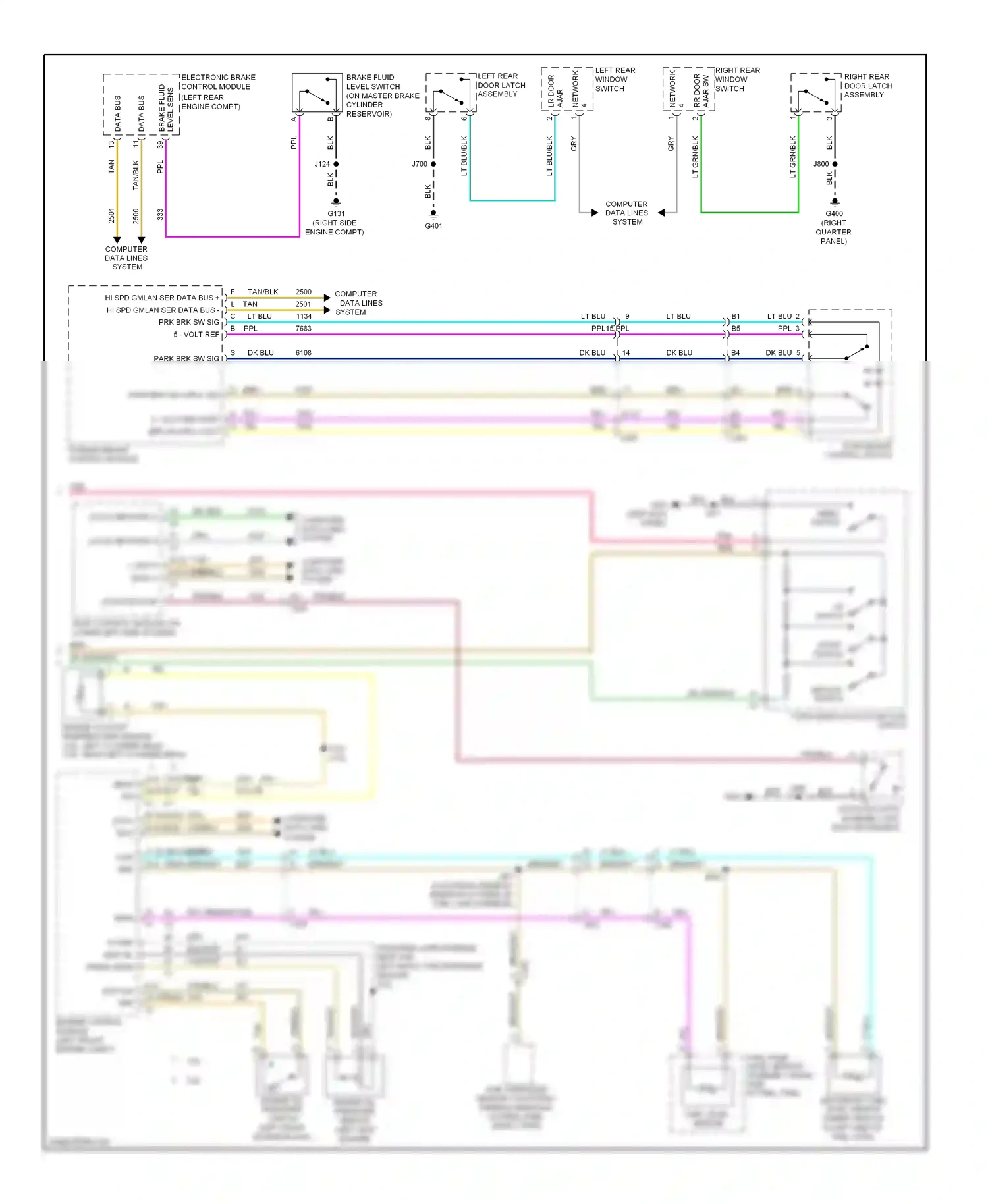 Cadillac SRX II (2009-2012) (left kick panel) wiring diagram  (26 of 48)