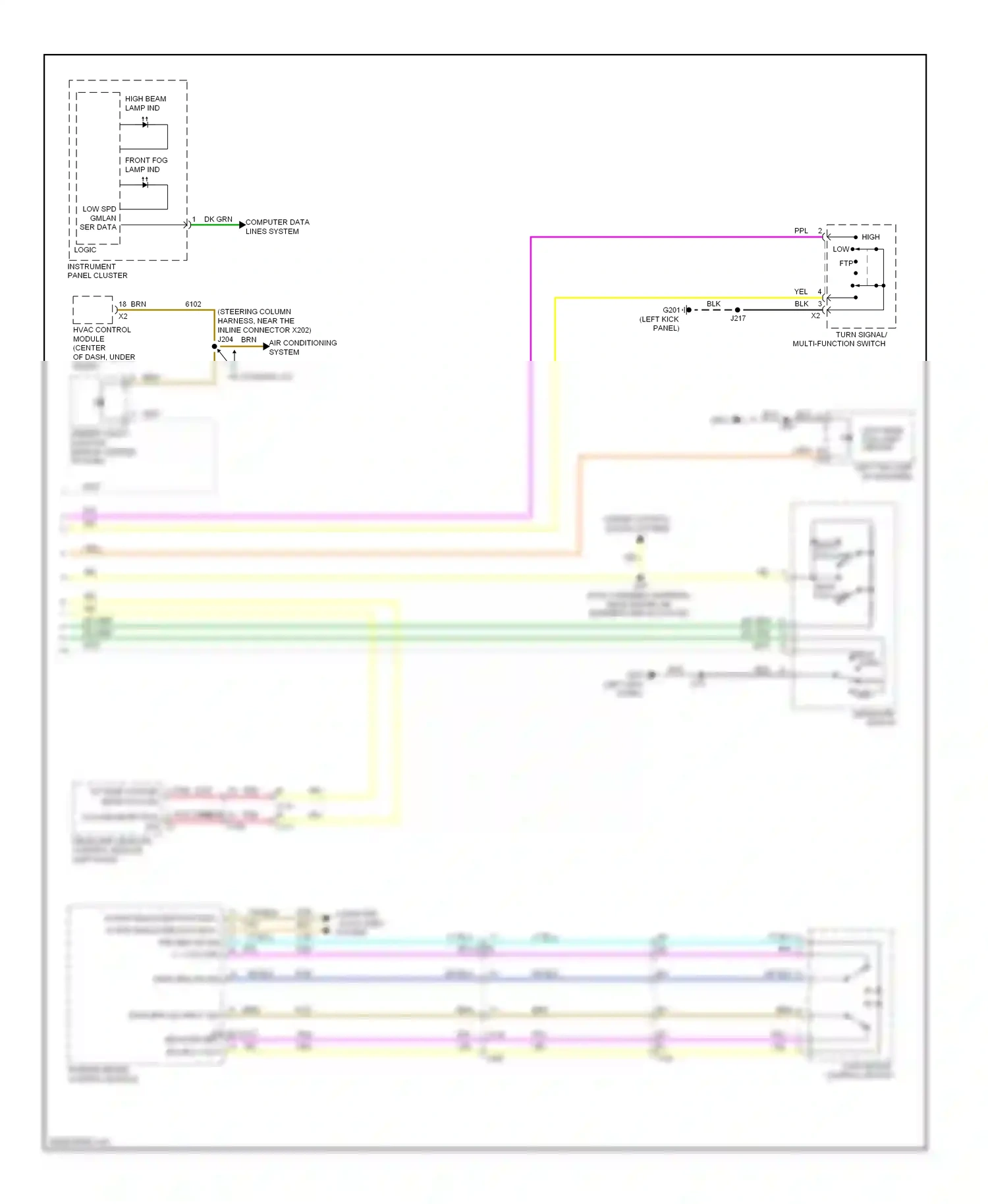 Cadillac SRX II (2009-2012) (left kick panel) wiring diagram  (18 of 48)