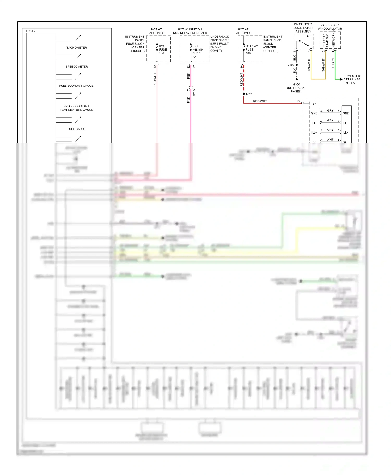 Cadillac SRX II (2009-2012) (left kick panel) wiring diagram  (25 of 48)