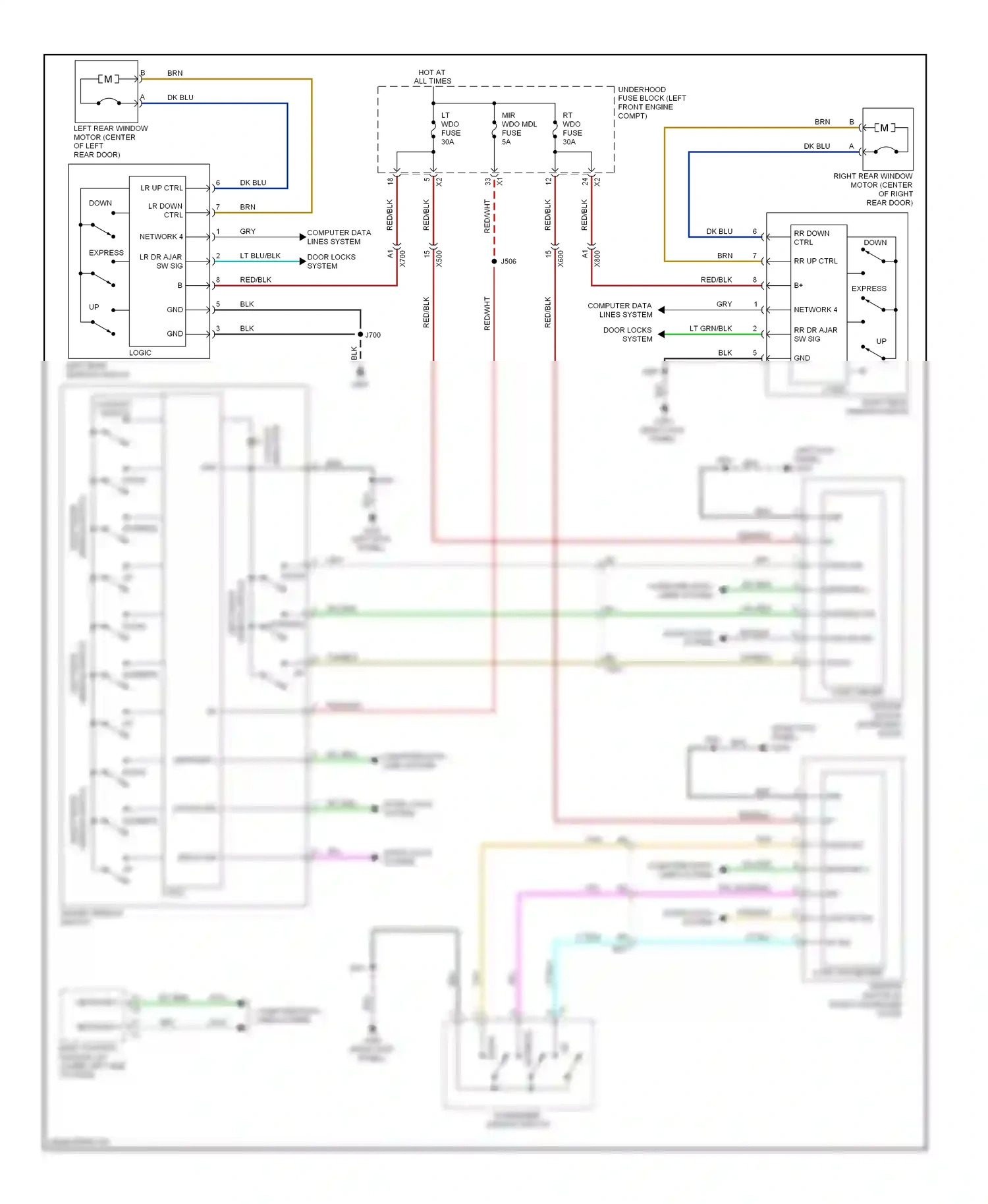 Cadillac SRX II (2009-2012) (left kick panel) wiring diagram  (42 of 48)