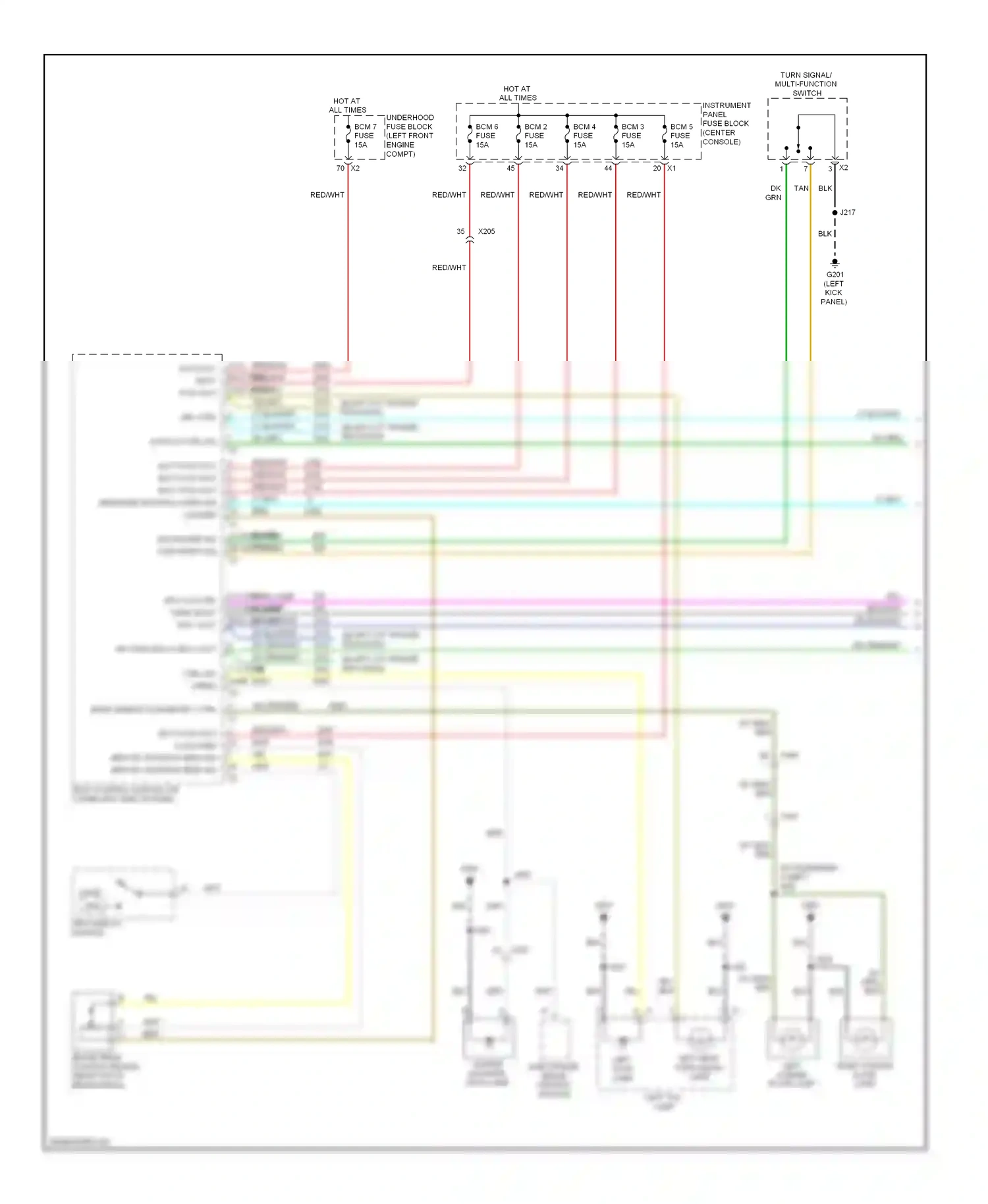 Cadillac SRX II (2009-2012) (left kick panel) wiring diagram  (13 of 48)