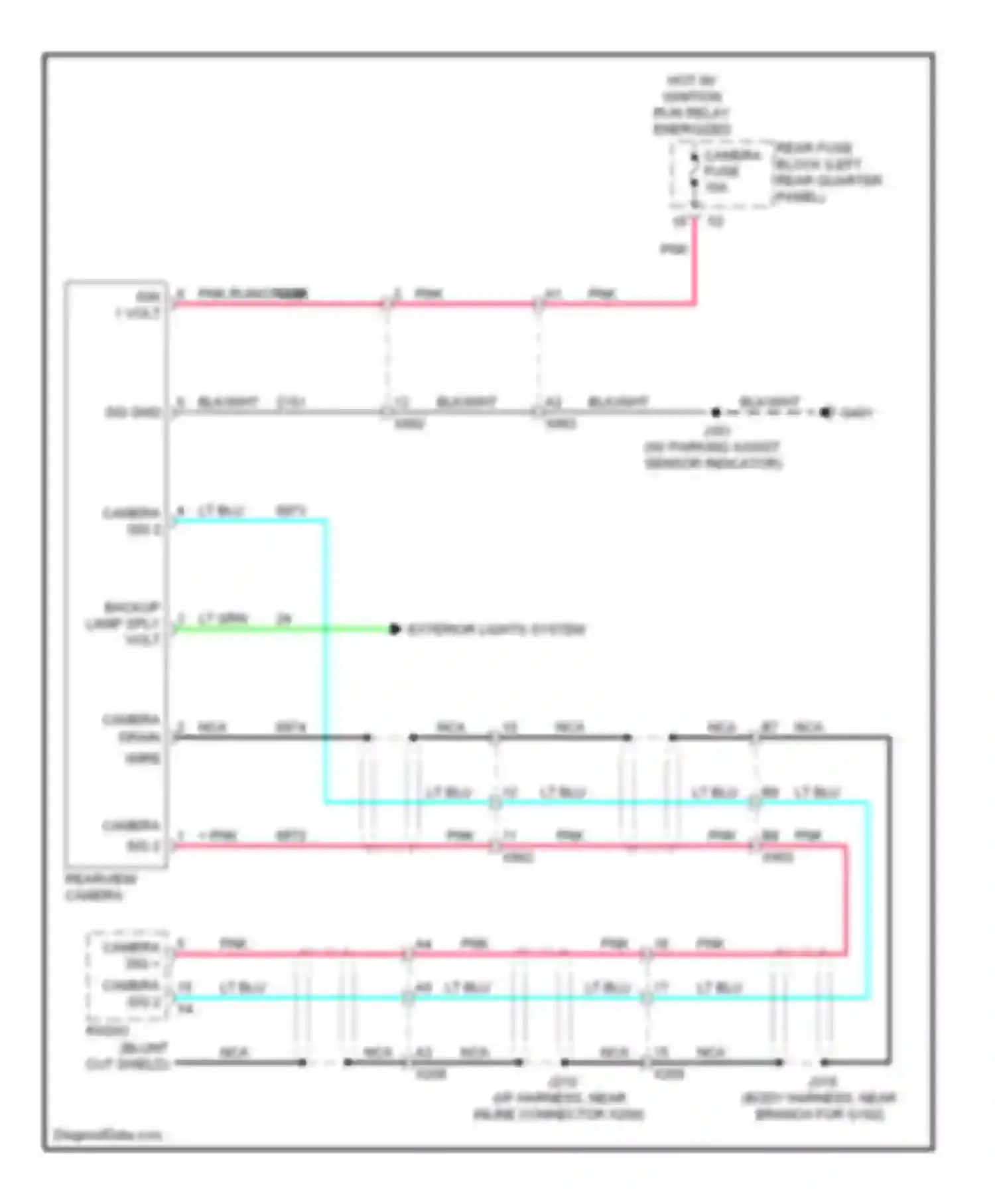Wiring diagram pnk camera sig + camera sig 2 for Cadillac SRX II (2009-2012) (1 of 1)