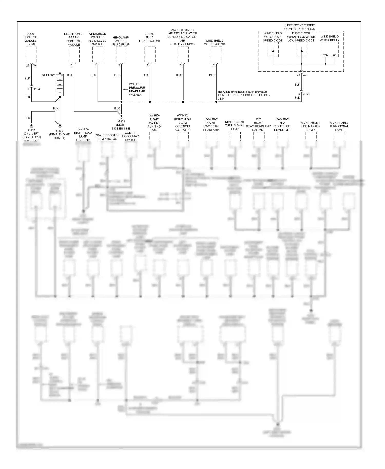 Cadillac SRX II (2009-2012) (right engine compt) wiring diagram  (4 of 9)