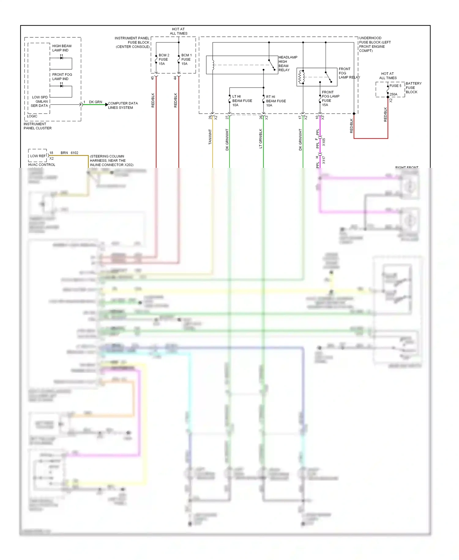 Cadillac SRX II (2009-2012) (right engine compt) wiring diagram  (6 of 9)