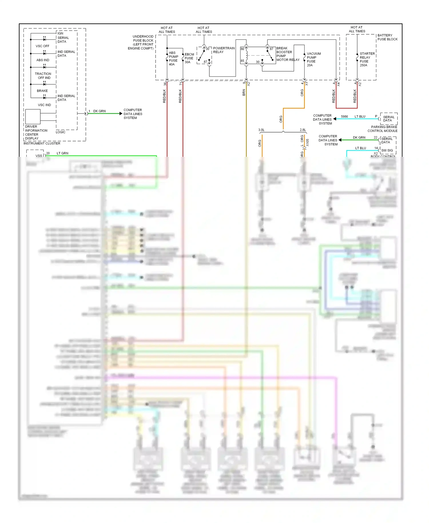 Cadillac SRX II (2009-2012) (right kick panel) wiring diagram  (1 of 30)