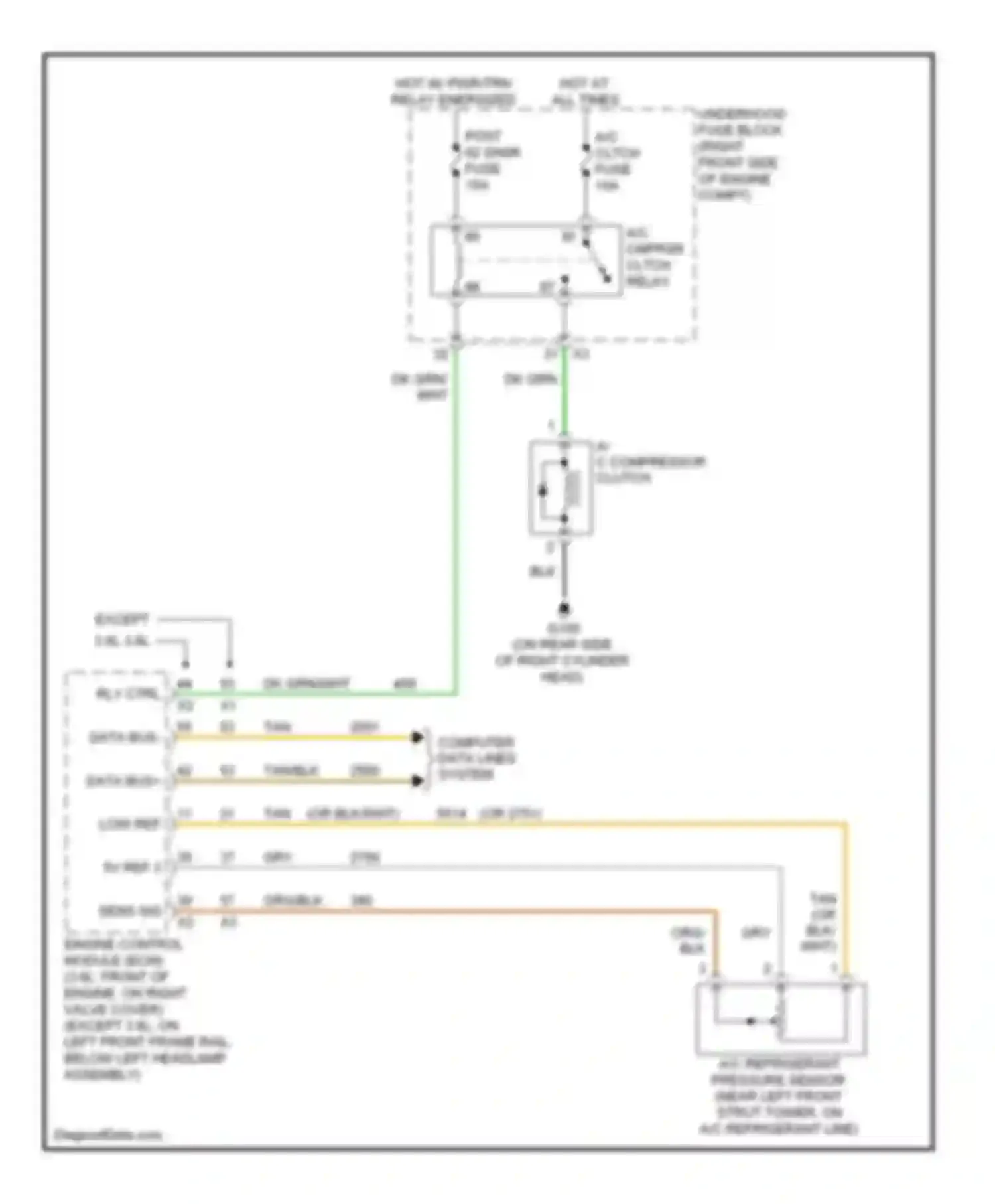 STS Cadillac I facelift (2007-2011): Compressor circuit