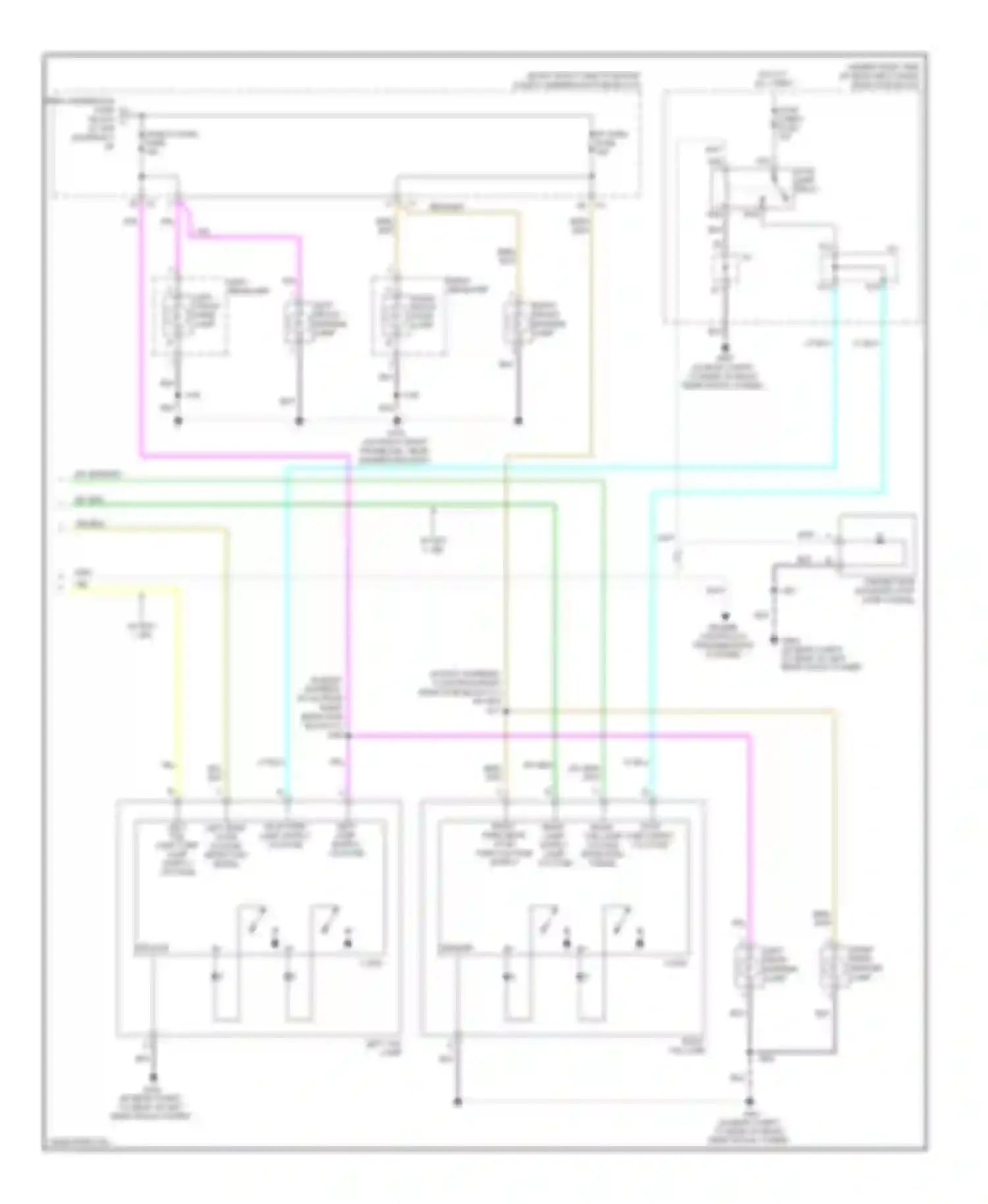 STS Cadillac I facelift (2007-2011): Exterior lamps circuit (2 of 2)