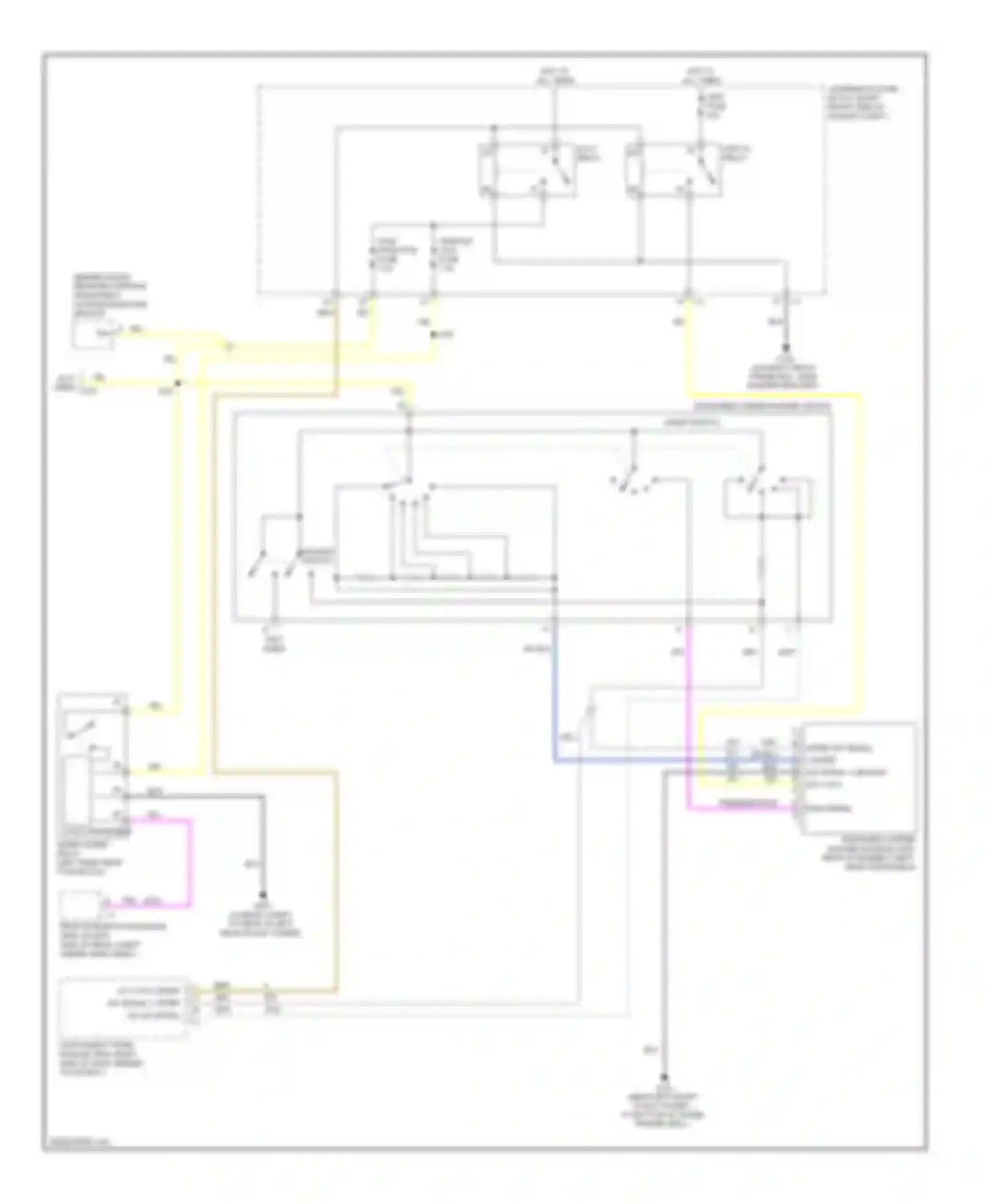 STS Cadillac I facelift (2007-2011): Wiper/washer circuit, with wiper inhibit system