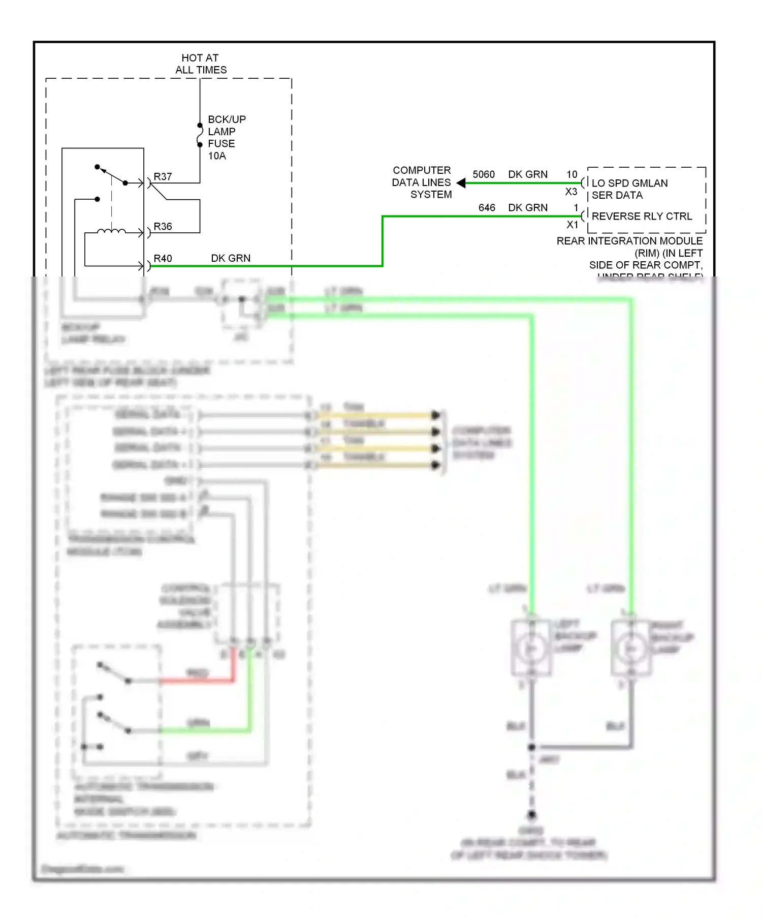 Cadillac STS I facelift (2007-2011) computer data lines system wiring diagram  (26 of 62)