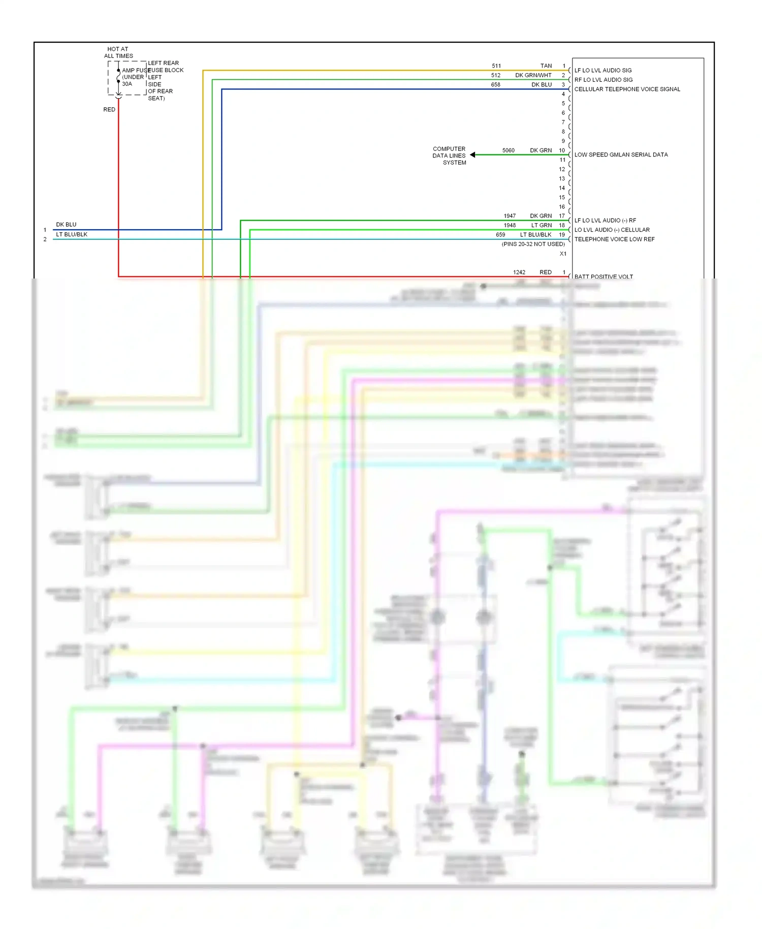 Cadillac STS I facelift (2007-2011) computer data lines system wiring diagram  (53 of 62)