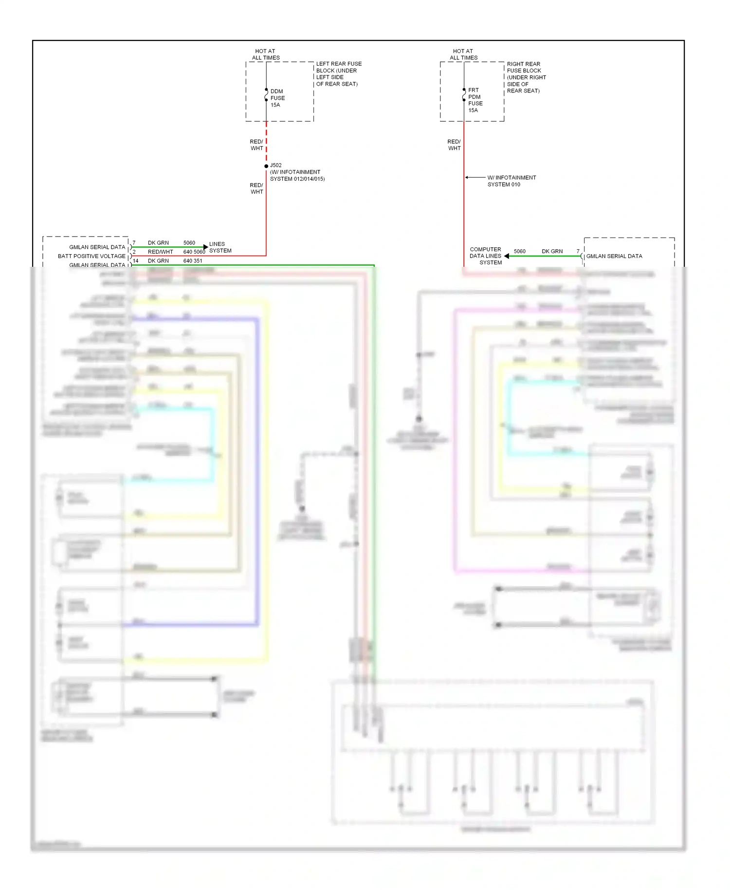 Cadillac STS I facelift (2007-2011) driver window switch wiring diagram  (6 of 8)