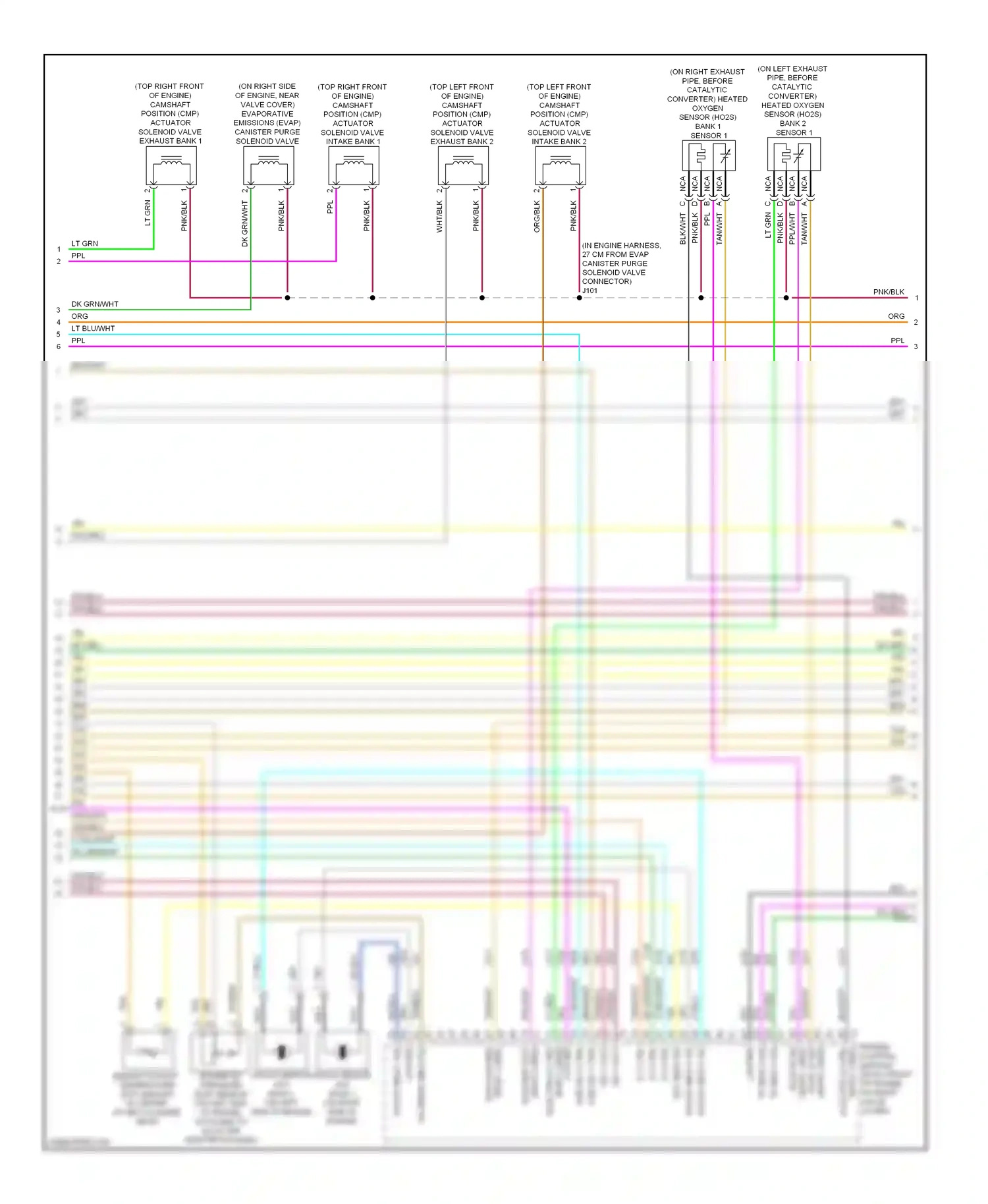 Cadillac STS I facelift (2007-2011) engine control module wiring diagram  (1 of 1)