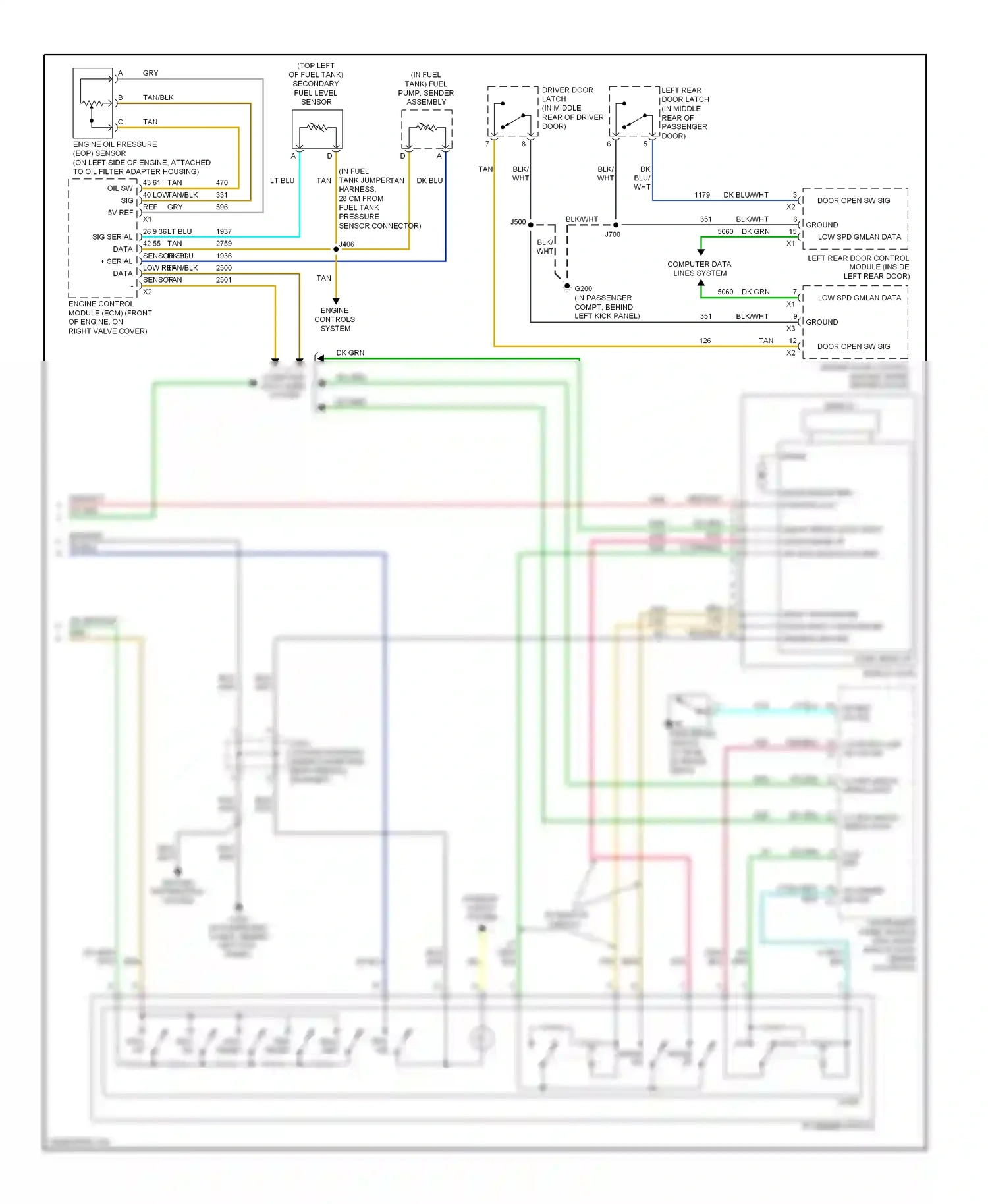 Cadillac STS I facelift (2007-2011) engine controls system wiring diagram  (2 of 7)
