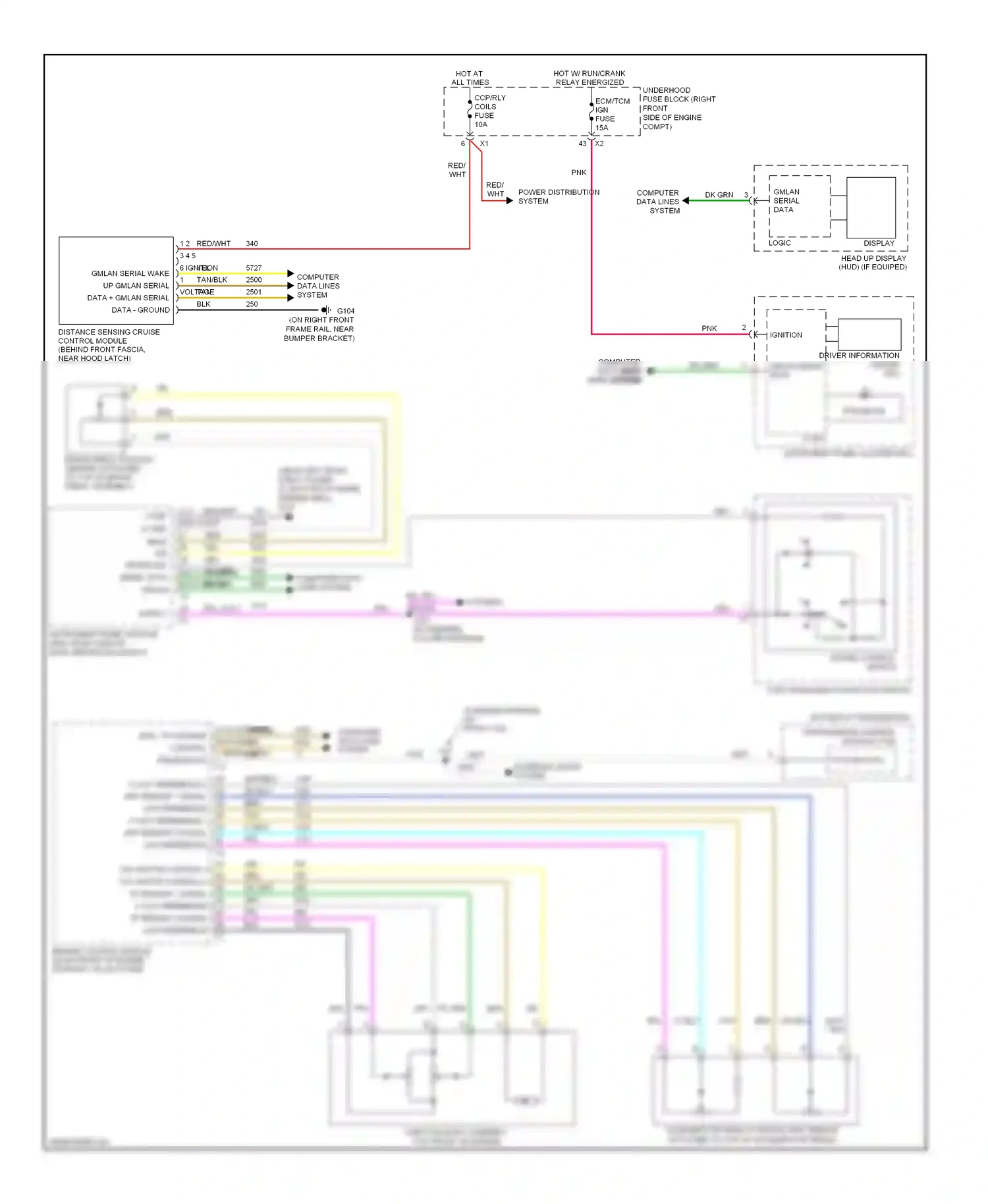 Cadillac STS I facelift (2007-2011) ignition wiring diagram  (1 of 3)