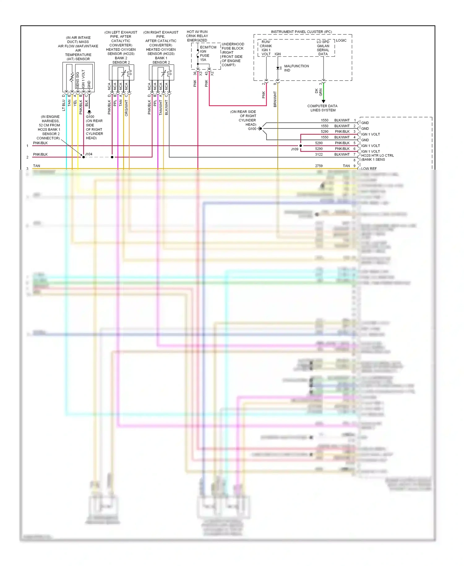 Cadillac STS I facelift (2007-2011) main rly ctrl wiring diagram  (1 of 1)