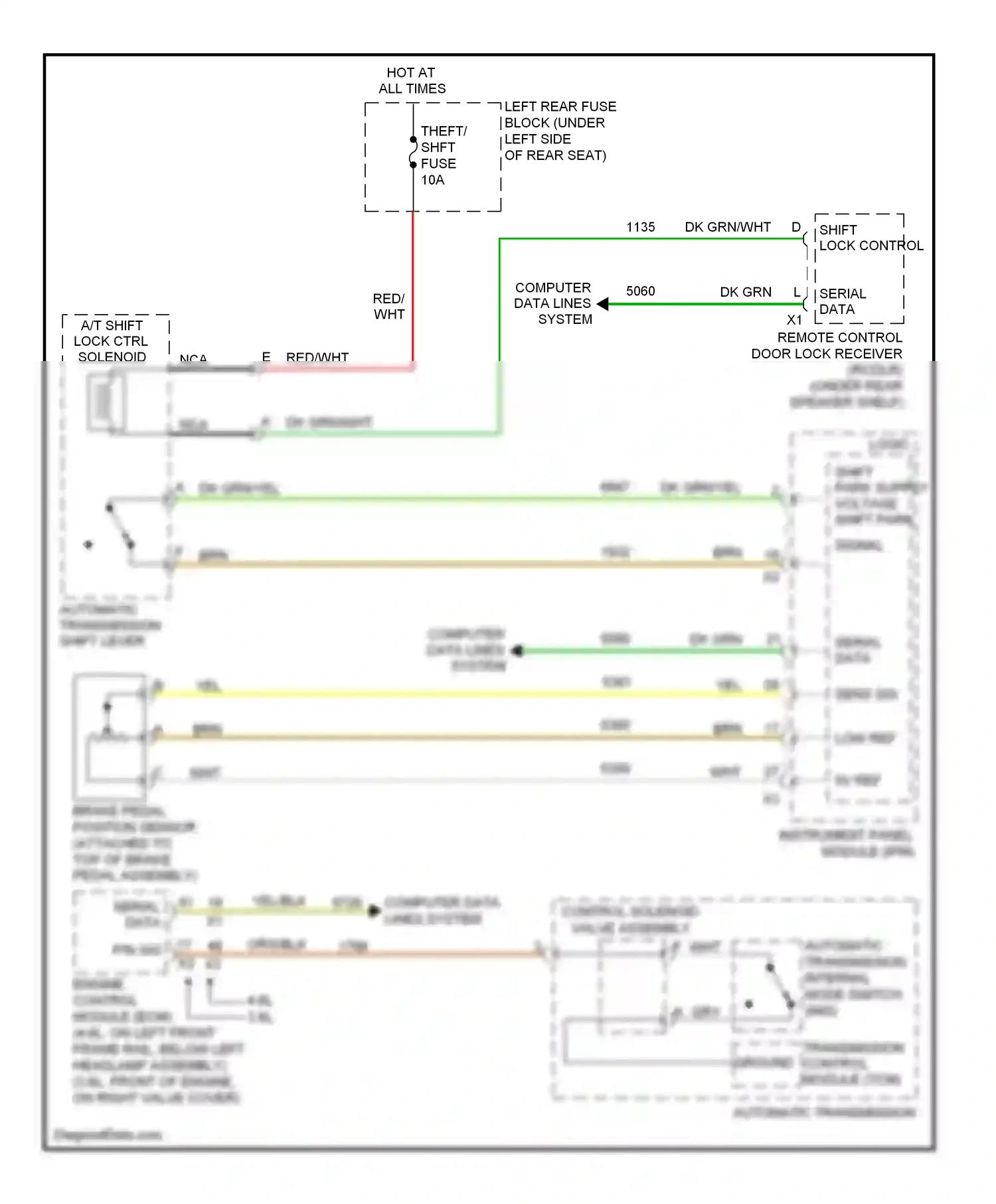 Cadillac STS I facelift (2007-2011) shift lock control wiring diagram  (1 of 1)