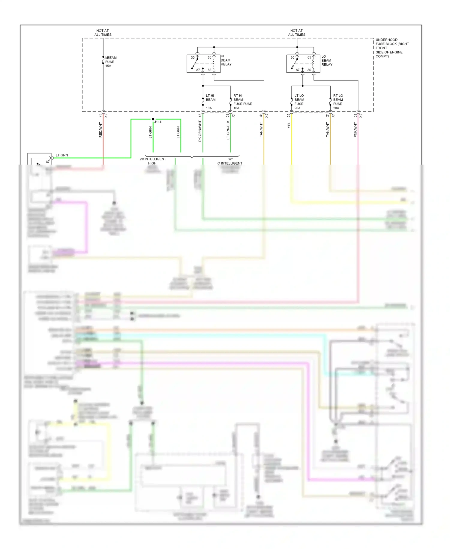 Cadillac STS I facelift (2007-2011) turn signal/ multi-function switch wiring diagram  (3 of 3)
