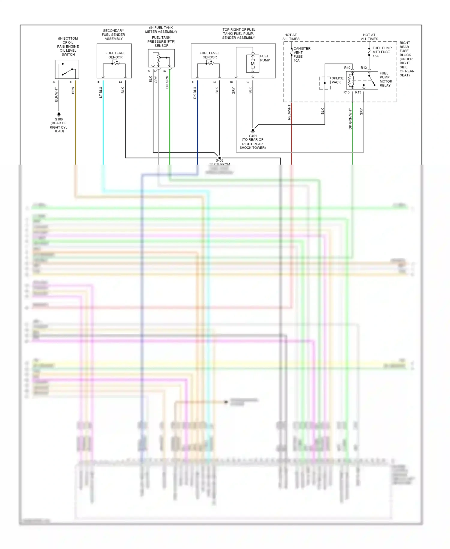 Cadillac STS I (2004-2007) engine control module (below left headlamp) wiring diagram  (1 of 1)