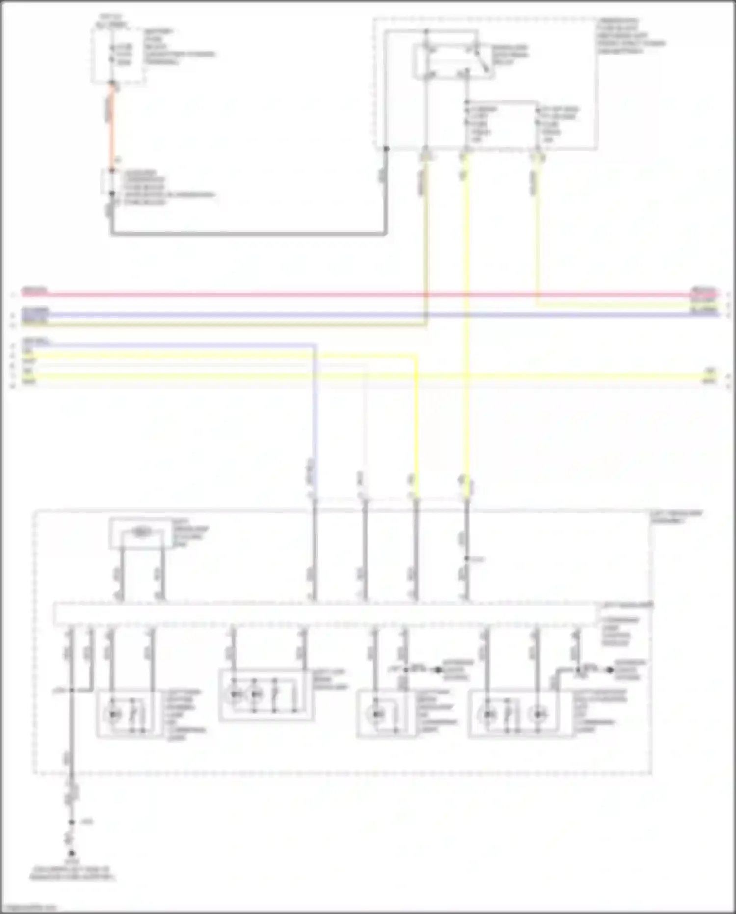 Wiring diagram auxiliary underhood fuse block for Cadillac XT4 I (2018-2023) (2 of 4)