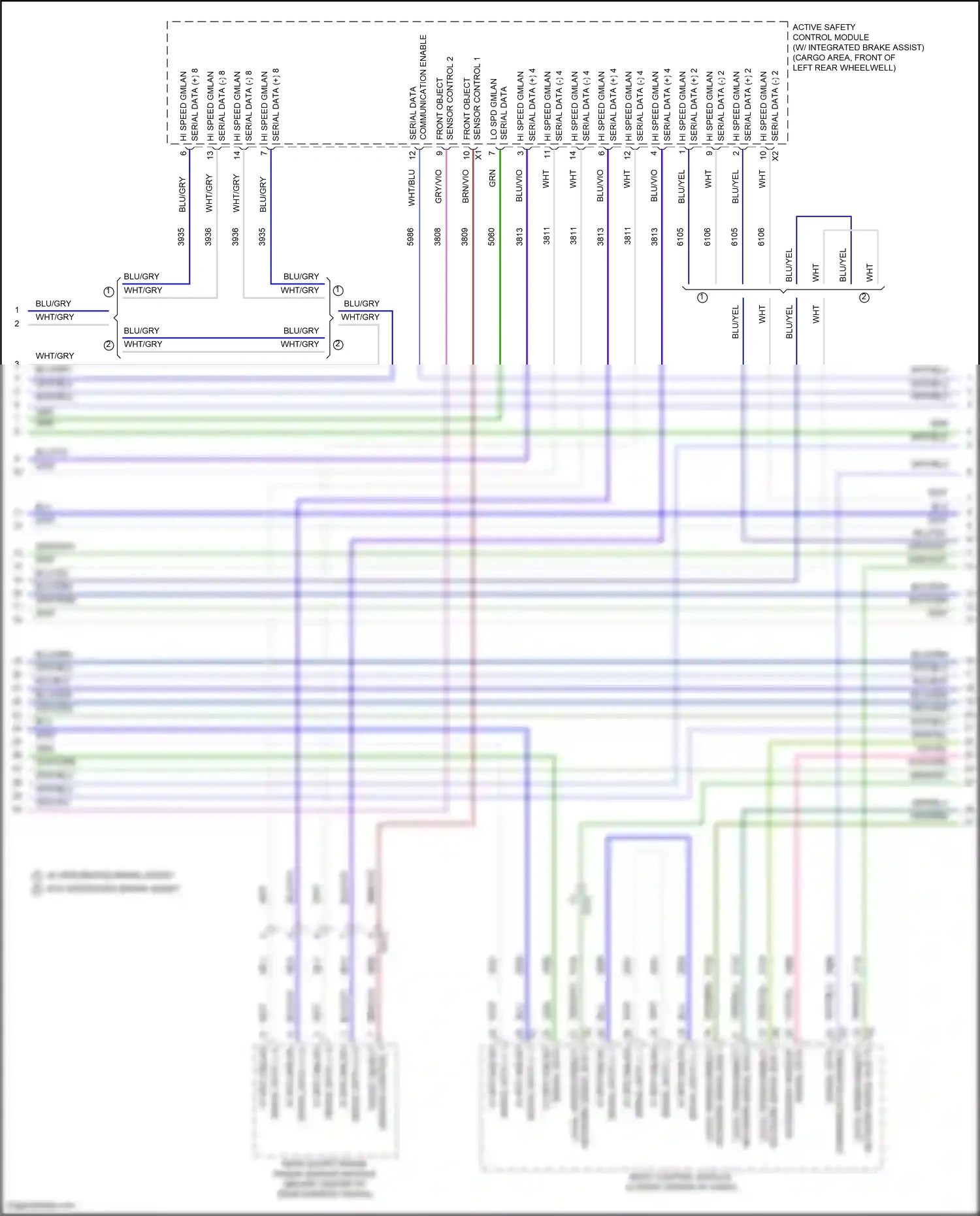 Cadillac XT4 I (2018-2023) front object wiring diagram  (2 of 2)