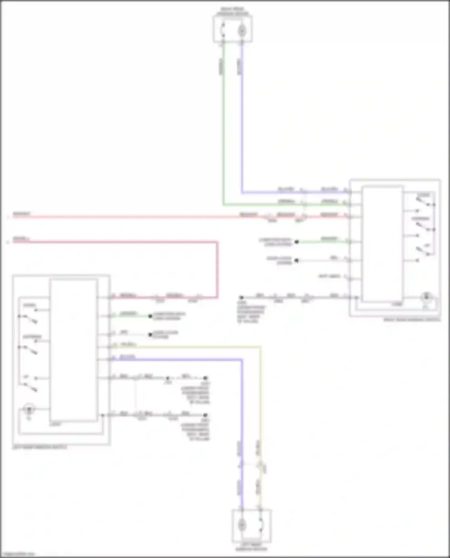 Wiring diagram left rear window motor for Cadillac XT4 I (2018-2023) (1 of 1)