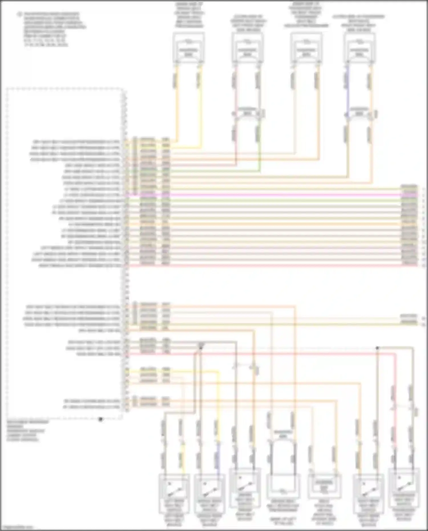 Wiring diagram middle rear seat belt switch middle rear seat belt buckle for Cadillac XT4 I (2018-2023) (1 of 1)
