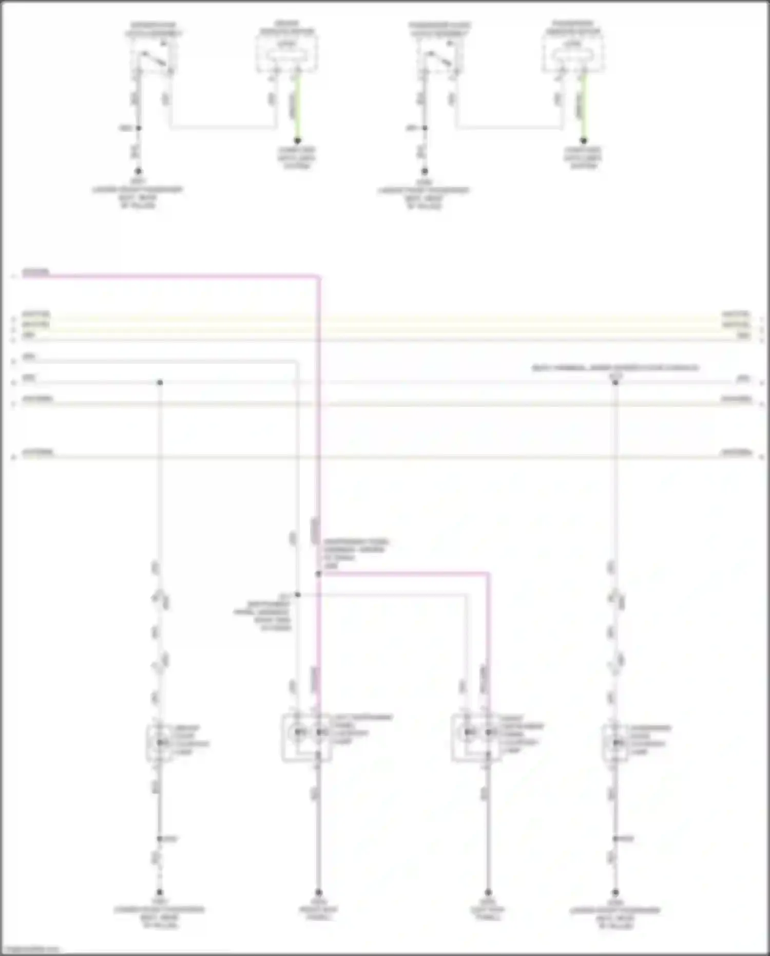 Wiring diagram passenger door courtesy lamp for Cadillac XT4 I (2018-2023) (1 of 2)