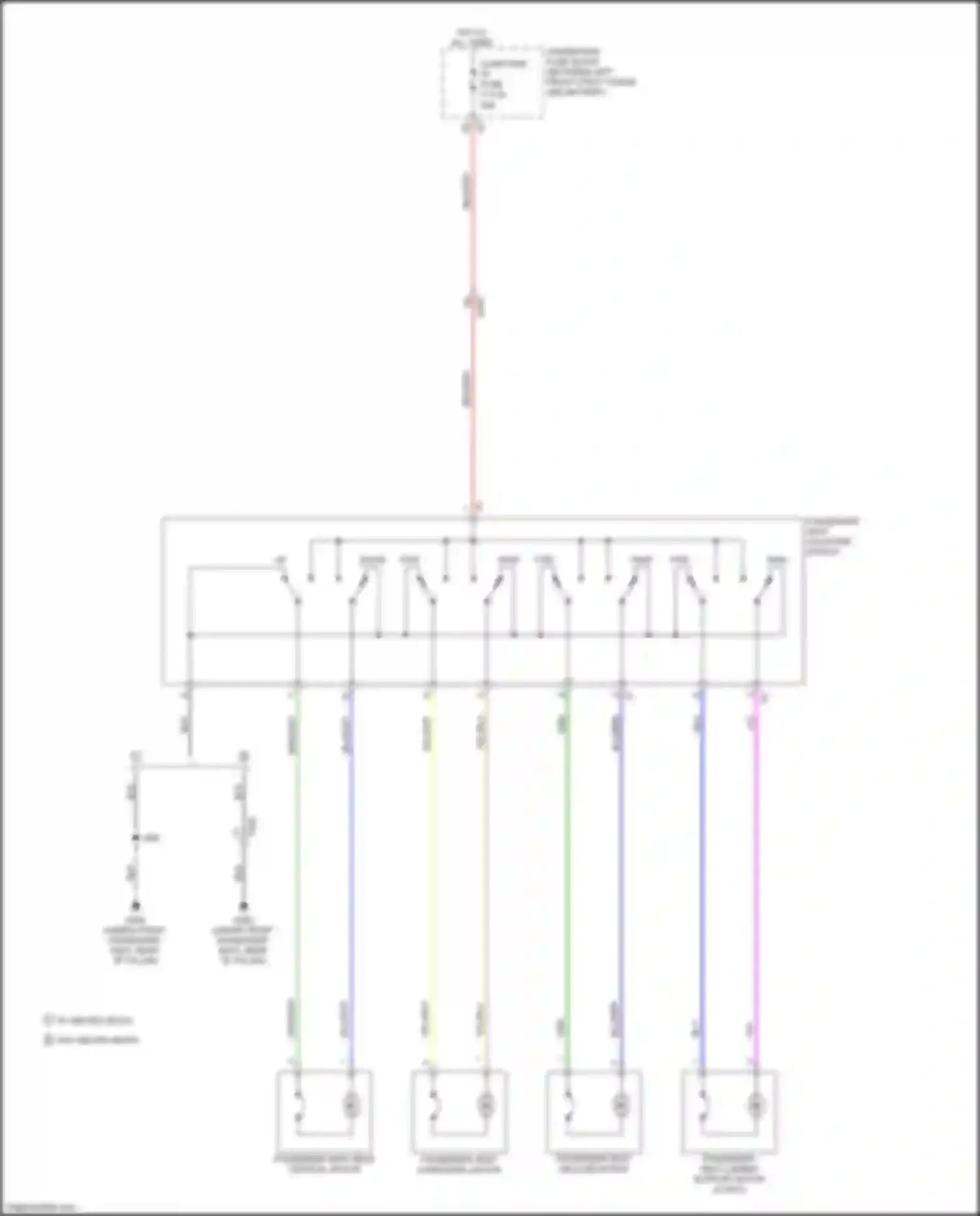 Wiring diagram passenger seat rear vertical motor for Cadillac XT4 I (2018-2023) (1 of 2)