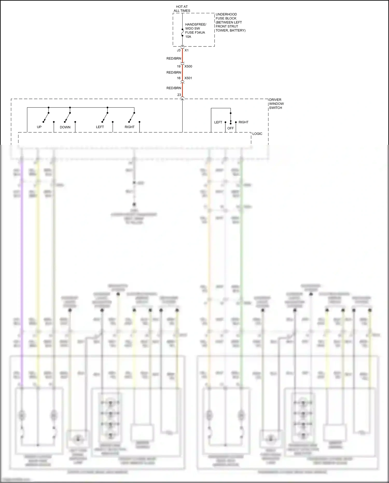 Cadillac XT4 I (2018-2023) passenger side object detection indicator wiring diagram  (3 of 3)